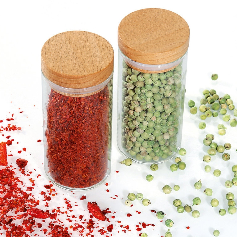 Zassenhaus - 2er-Set Gewürzgläser mit Holzdeckel Zassenhaus - 2er-Set Gewürzgläser mit Holzdeckel