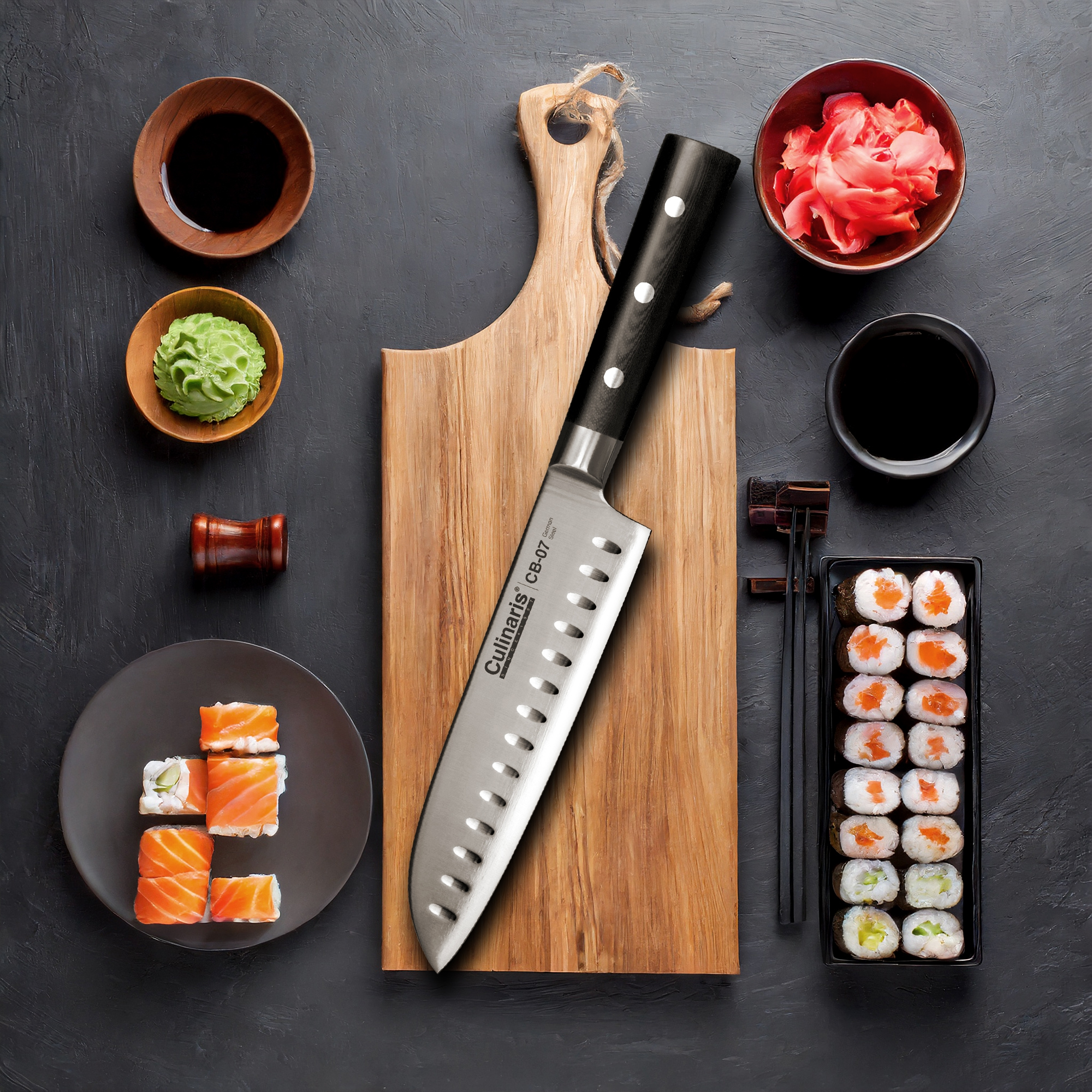 Santoku and paring knife Black Series 2-pc by Culinaris