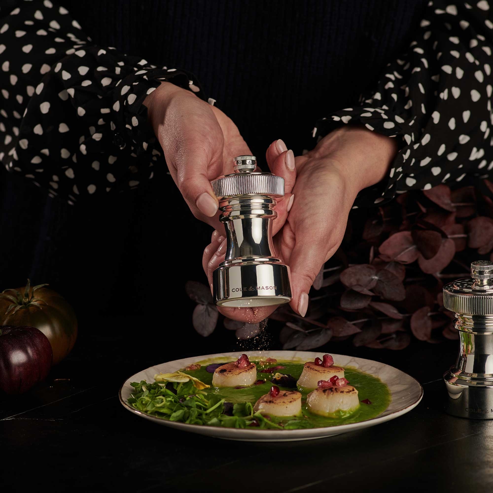 COLE & MASON - Hoxton Pepper und Salt Mill Set | Silver Plated