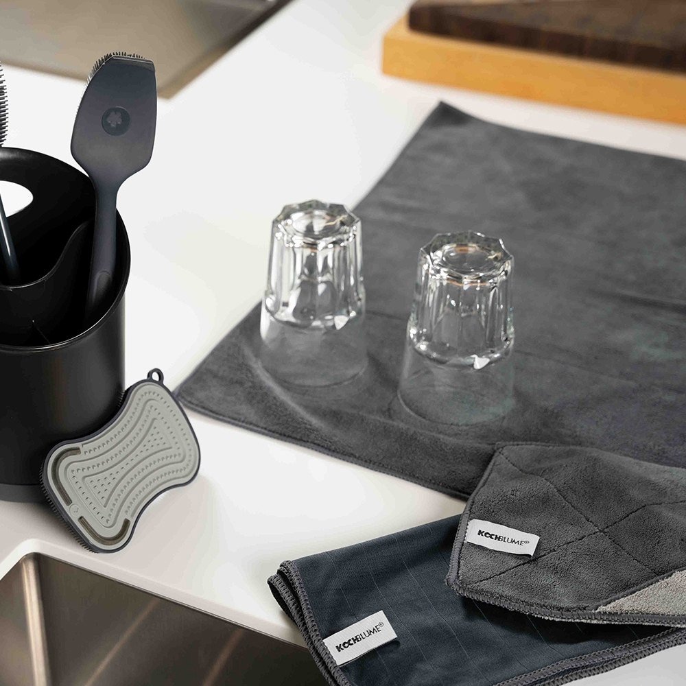 Kochblume - Geschirrtuch 60 x 40 cm, taupe