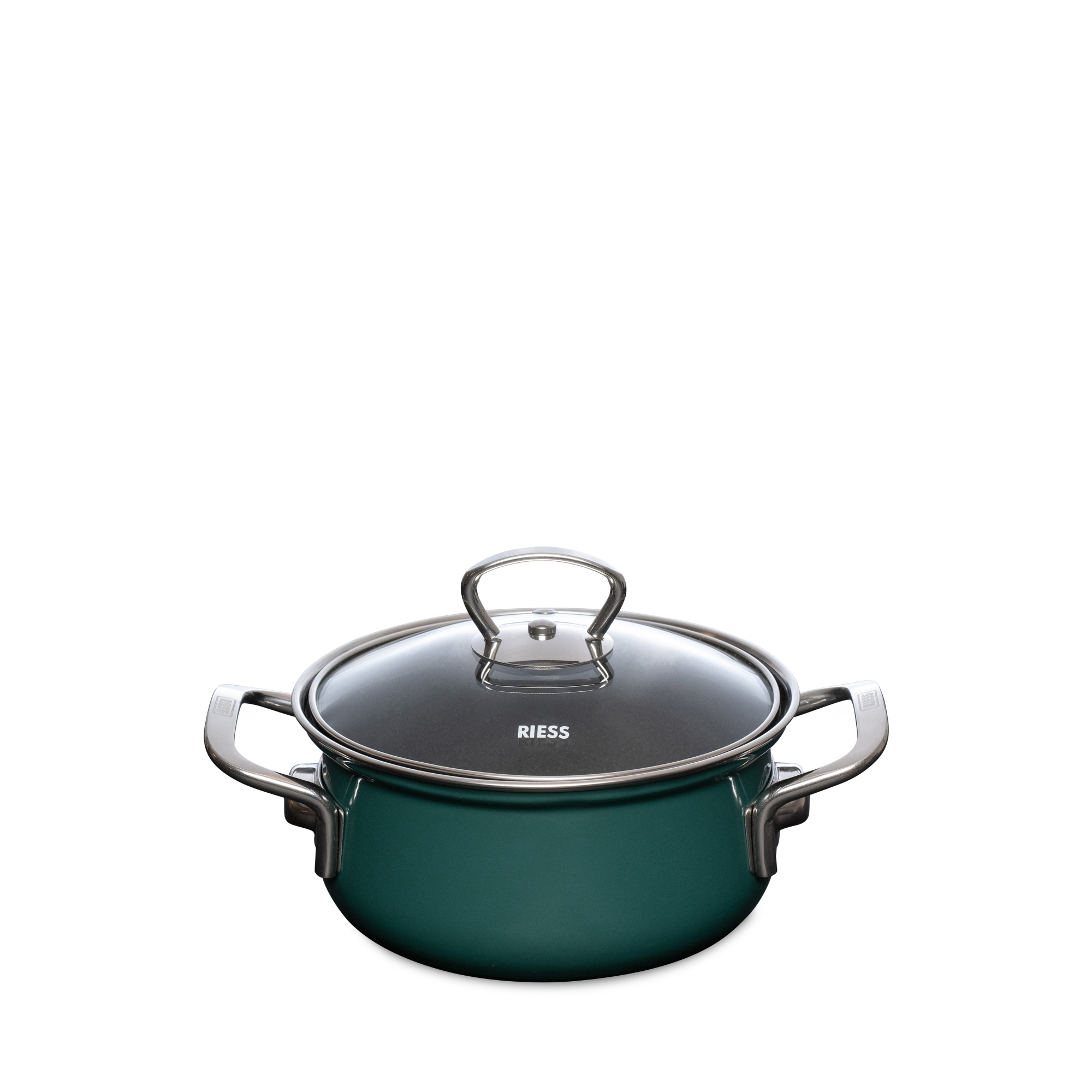 Riess NOUVELLE - Teal - Kasserolle mit Glasdeckel, Ø 16cm