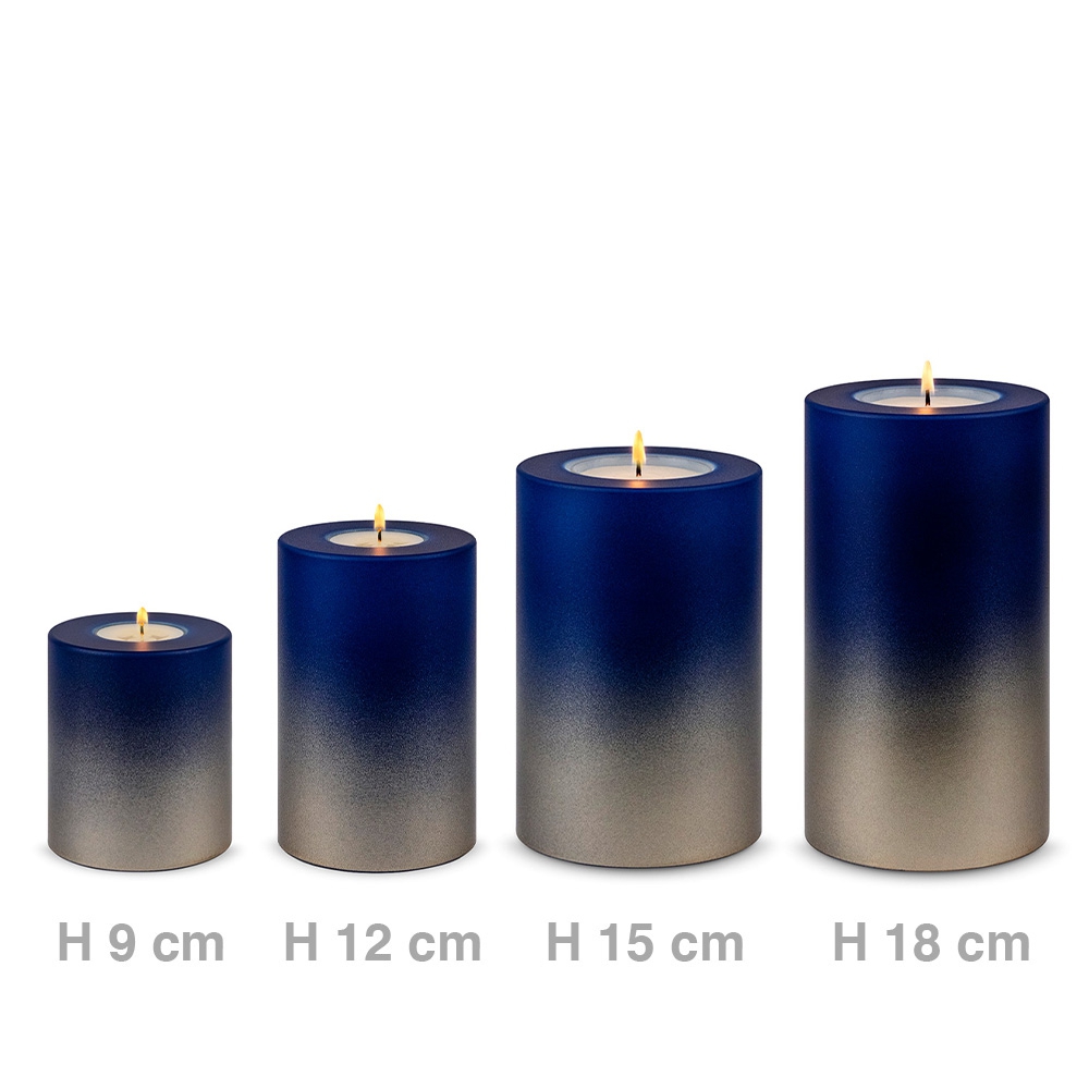 Qult Farluce Trend - Tealight Candle Holder - LEVI - Night blue / Cream gold