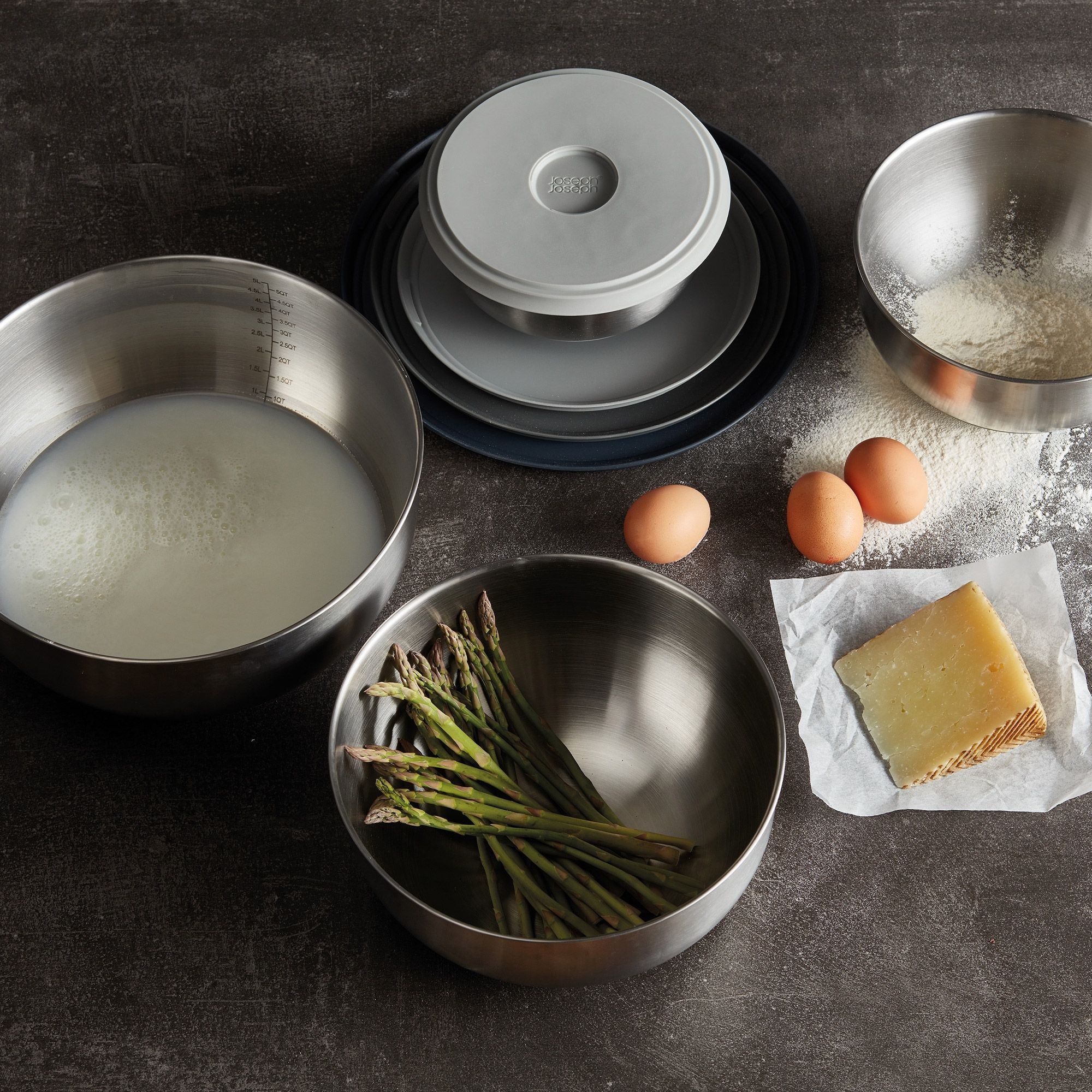 Joseph Joseph - Nest™ Prep&Store Stahl Edelstahlschüsseln with lid - 4er-Set