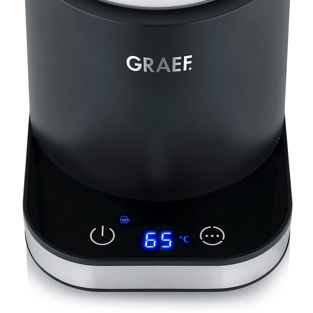 Black Graef milk frother with 65 °C display
