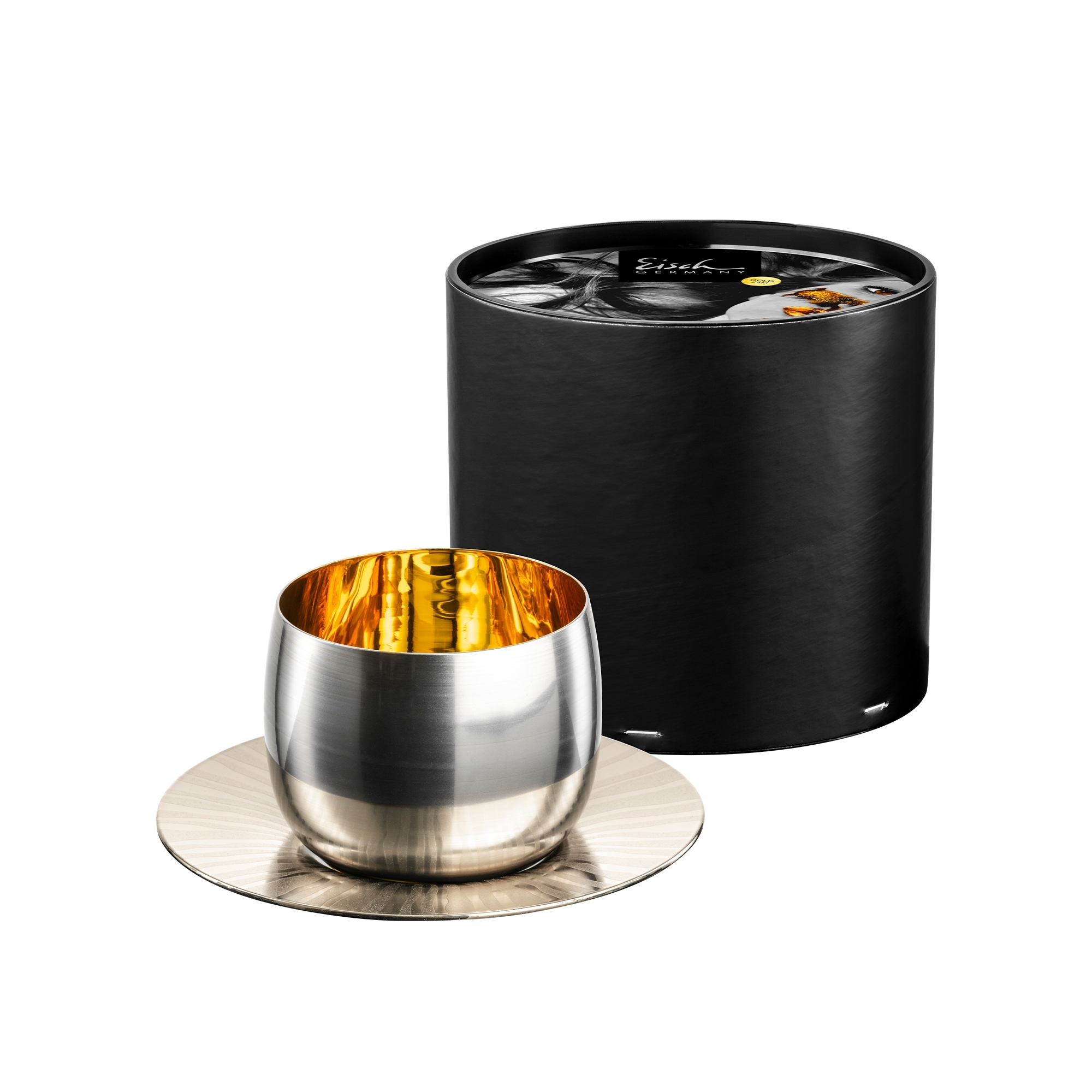 Eisch - Cappuccino Set Sun COSMO, platinum/gold