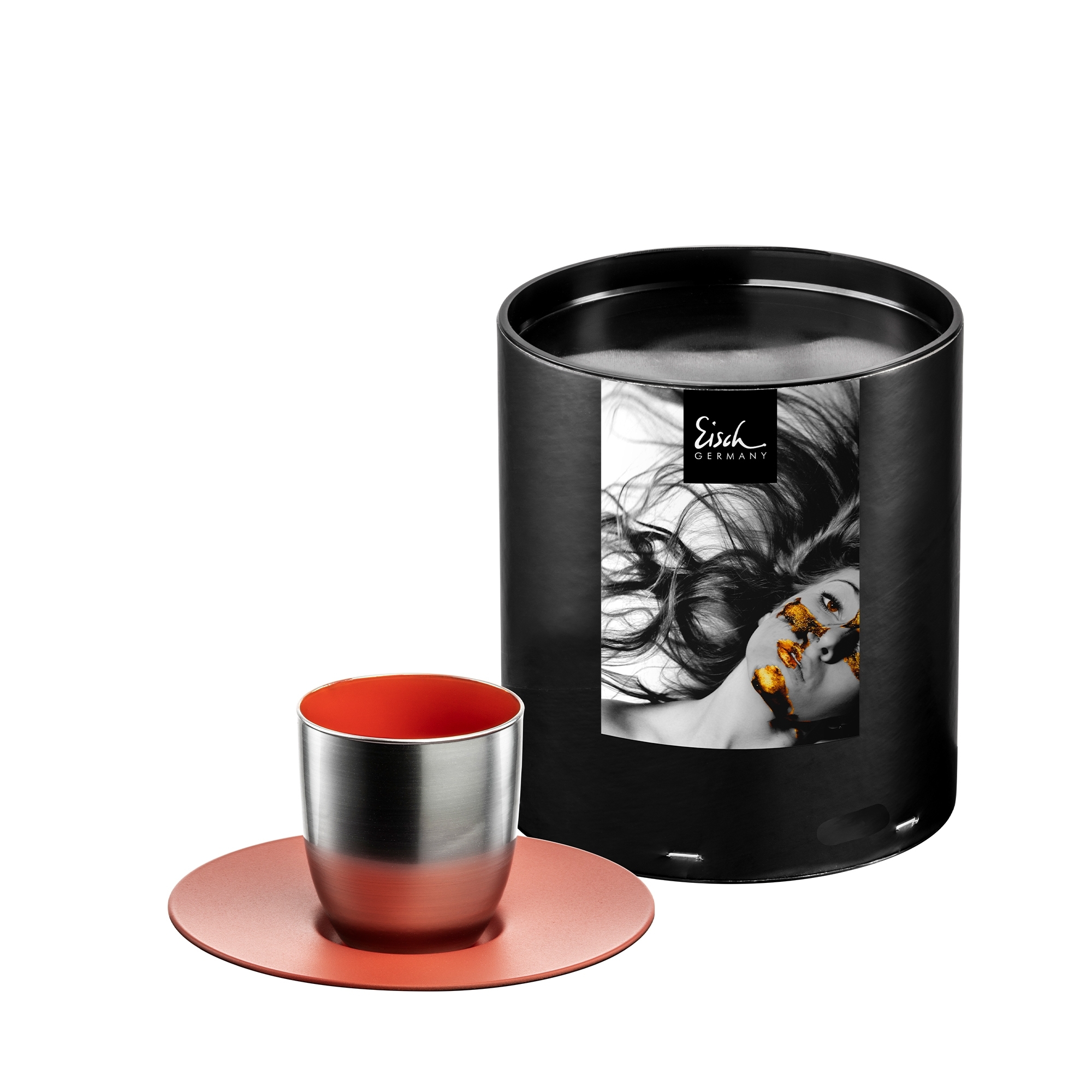 Eisch – COSMO COLLECT espresso set, silver/coral
