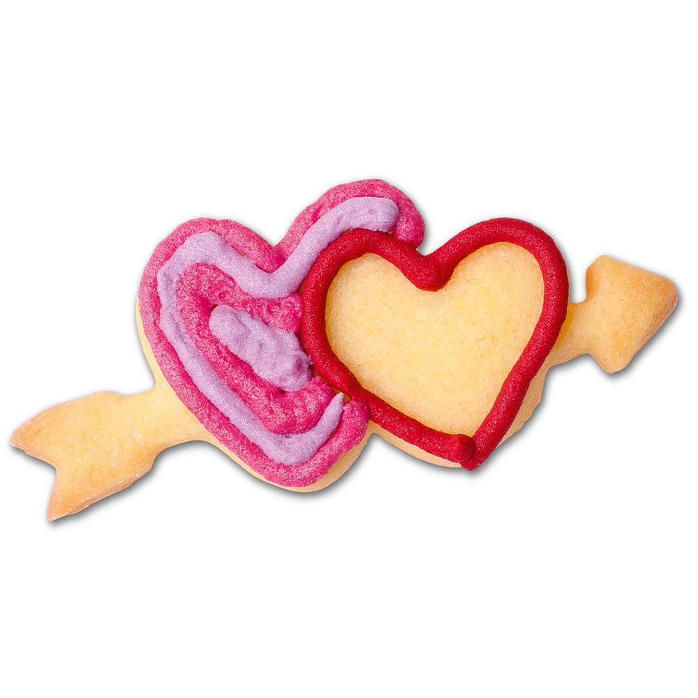 Städter - Cookie cutter Double heart with arrow - 6 cm