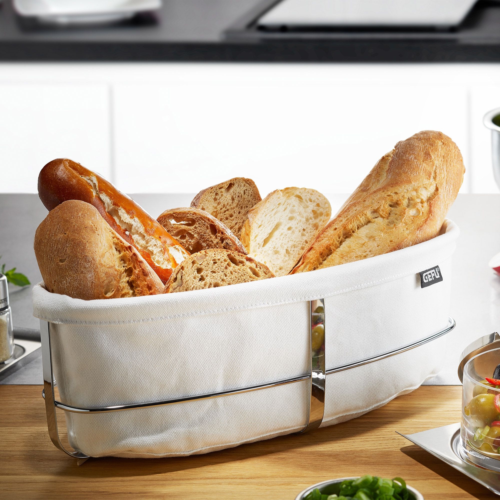 Gefu - Fabric Insert for Bread Basket BRUNCH oval white Gefu - Fabric Insert for Bread Basket BRUNCH oval white