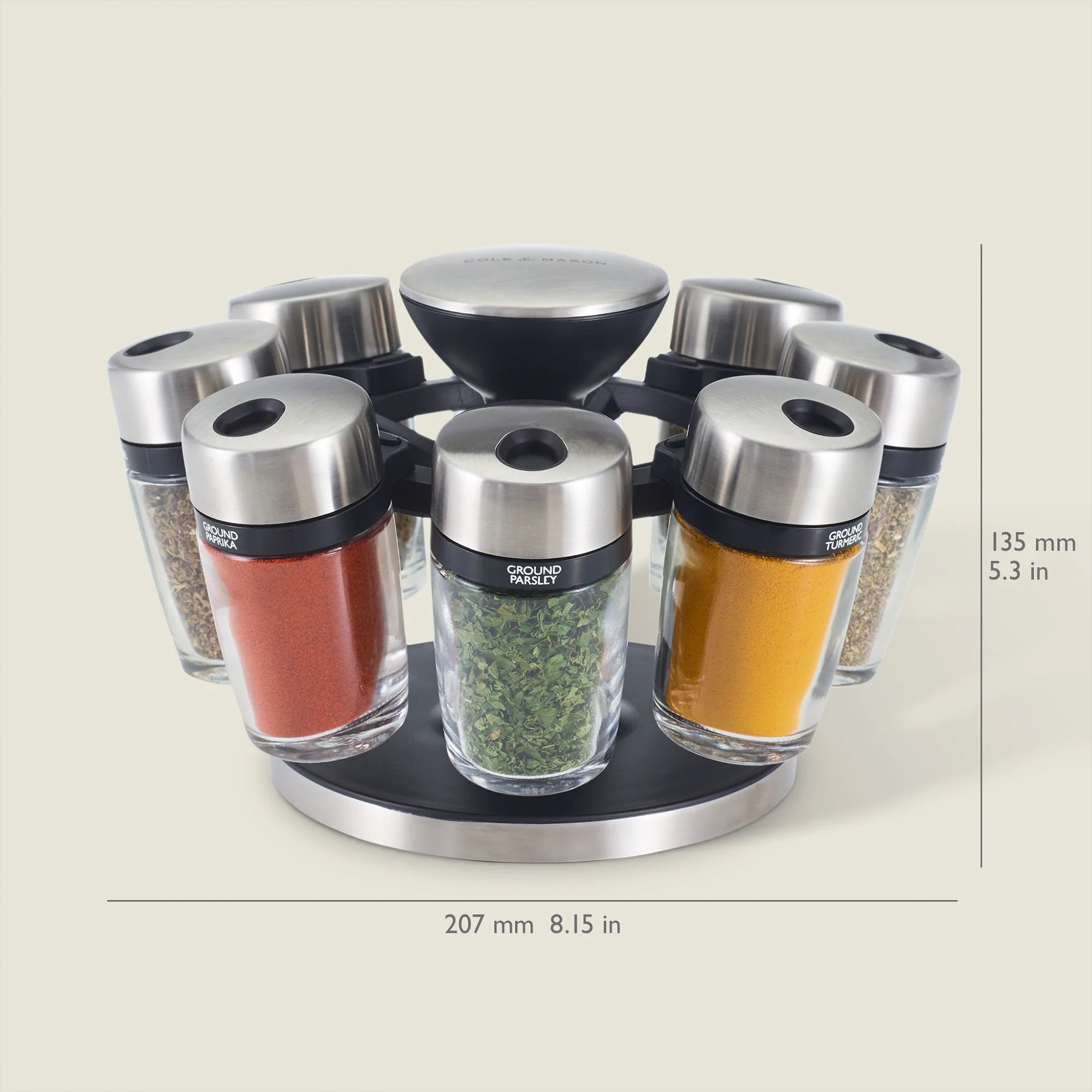 COLE & MASON - Hudson Herb & Spice Rack 8 Jar