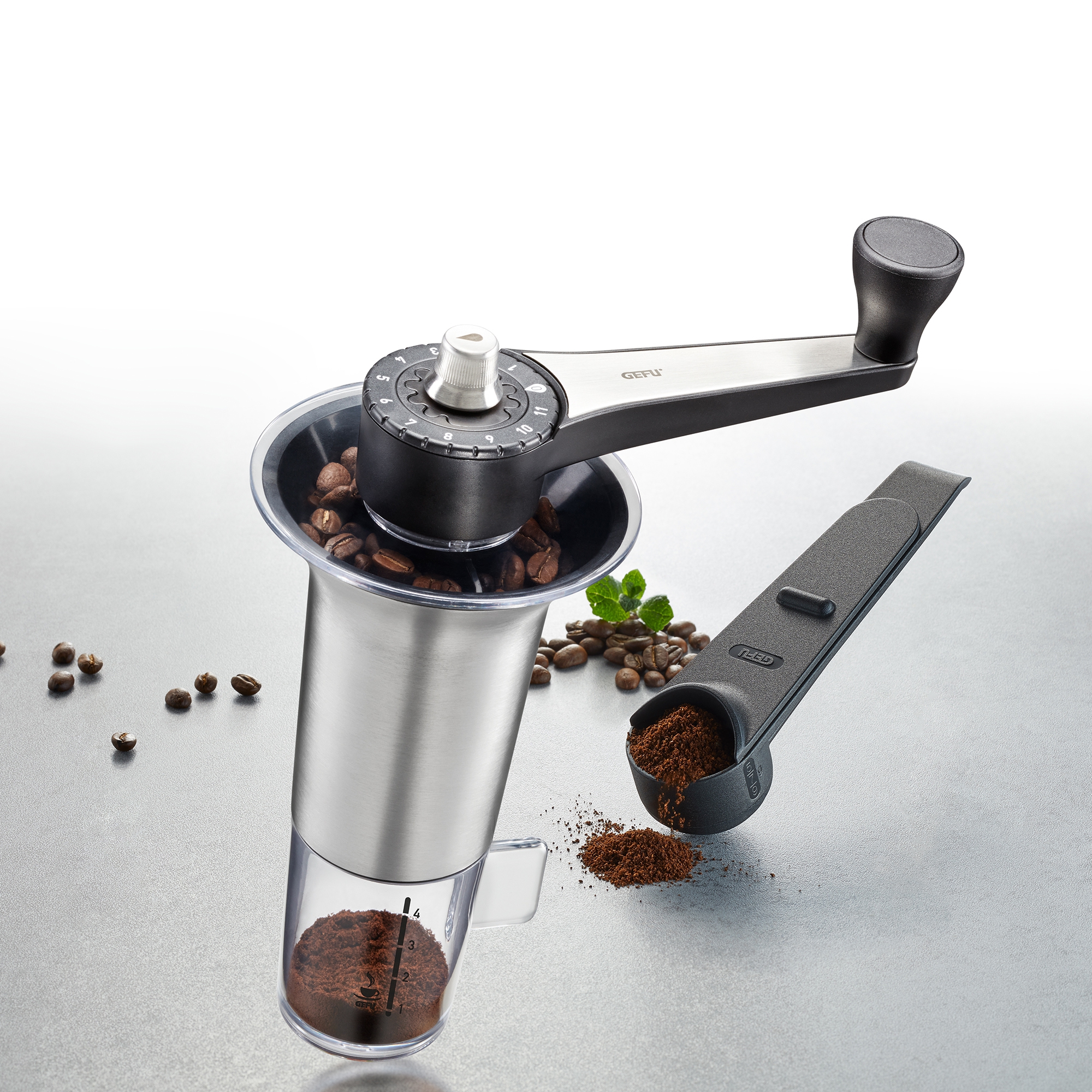 Gefu - coffee grinder Lorenz + coffee measure Moreno