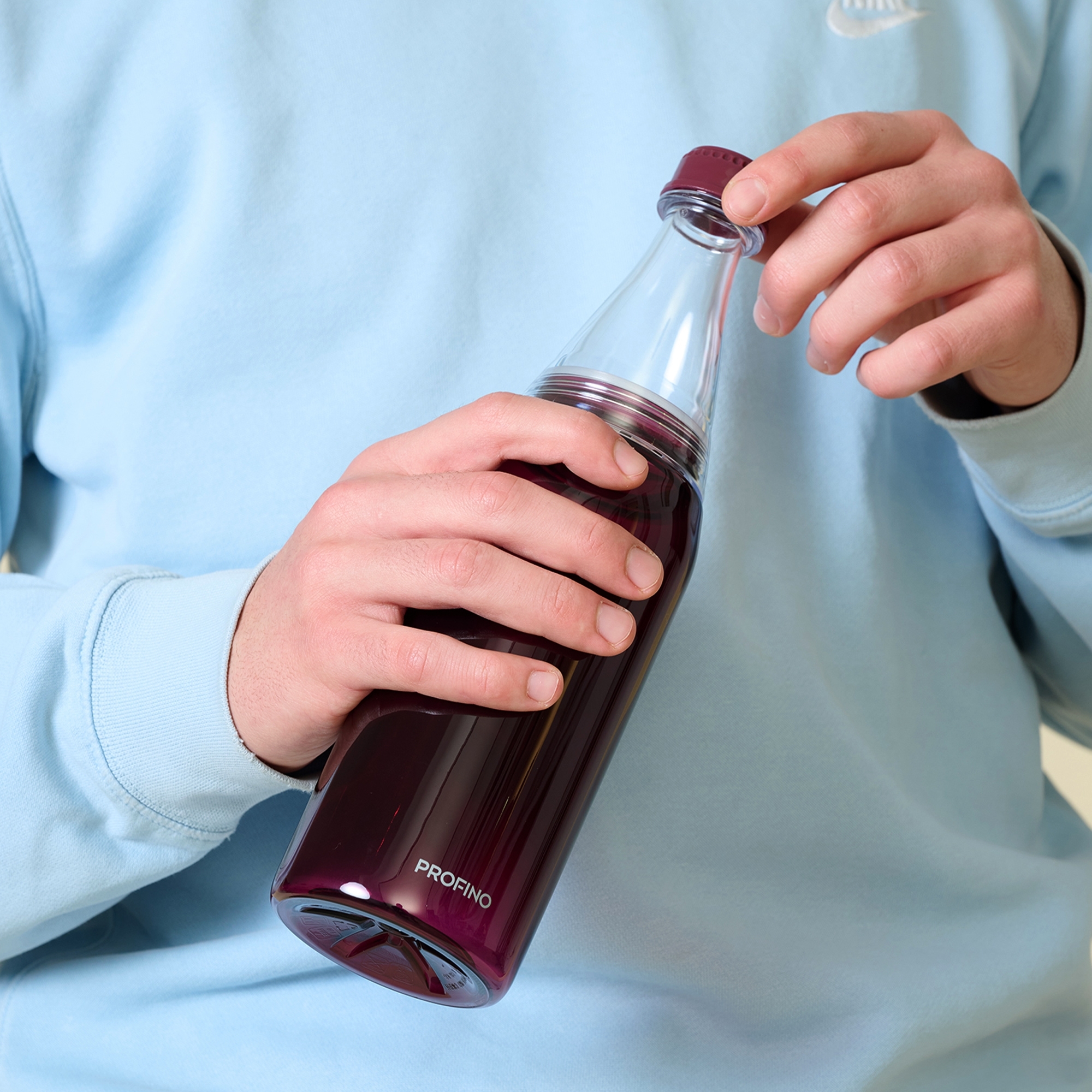 Profino - Wasserflasche Sparkle -  Burgundy