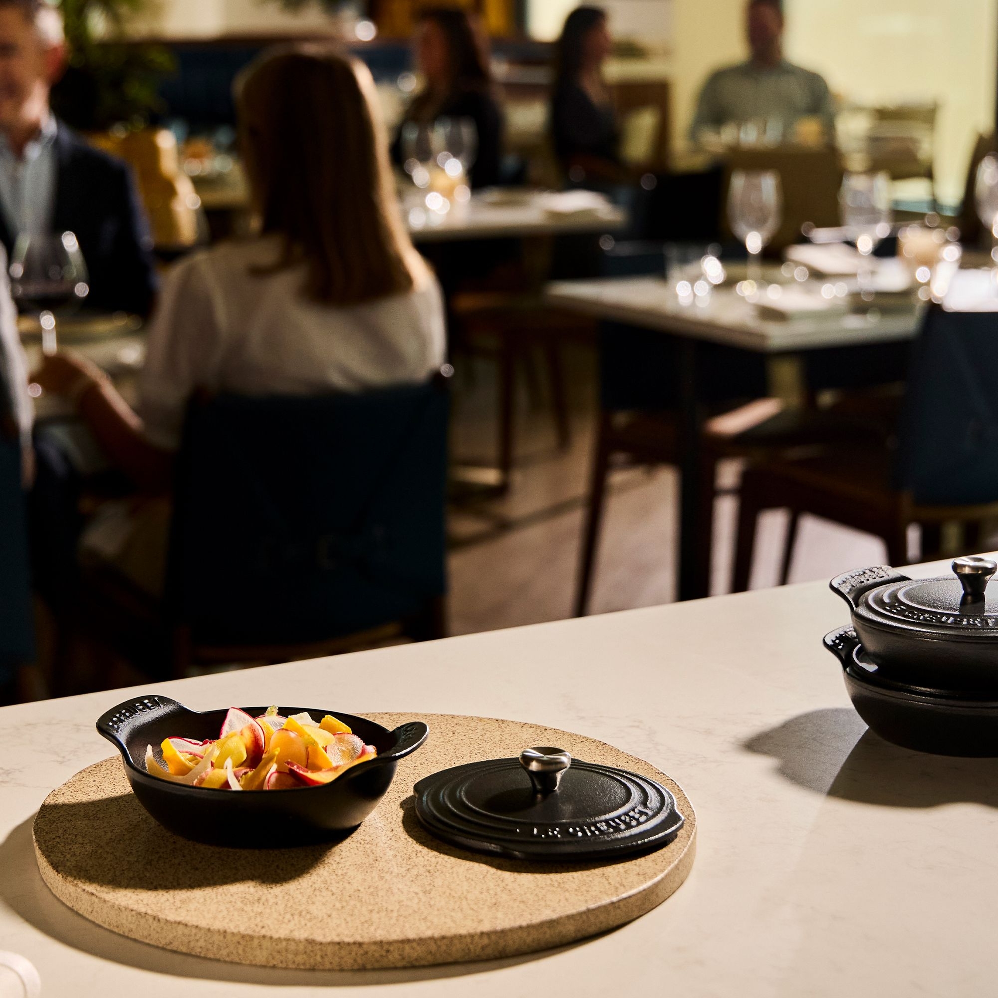 Le Creuset - Mini cocotte flat - set of 4 with lid - Black matt - Gourmand Collection Le Creuset - Mini cocotte flat - set of 4 with lid - Black matt - Gourmand Collection