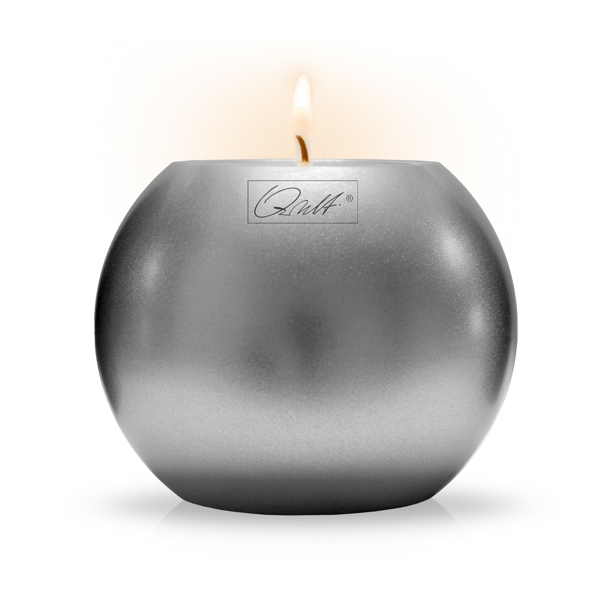 Qult Farluce Moon Metallic - Teelichthalter in Kerzenform Ø 10 cm - Silver Qult Farluce Moon Metallic - Teelichthalter in Kerzenform Ø 10 cm - Silver