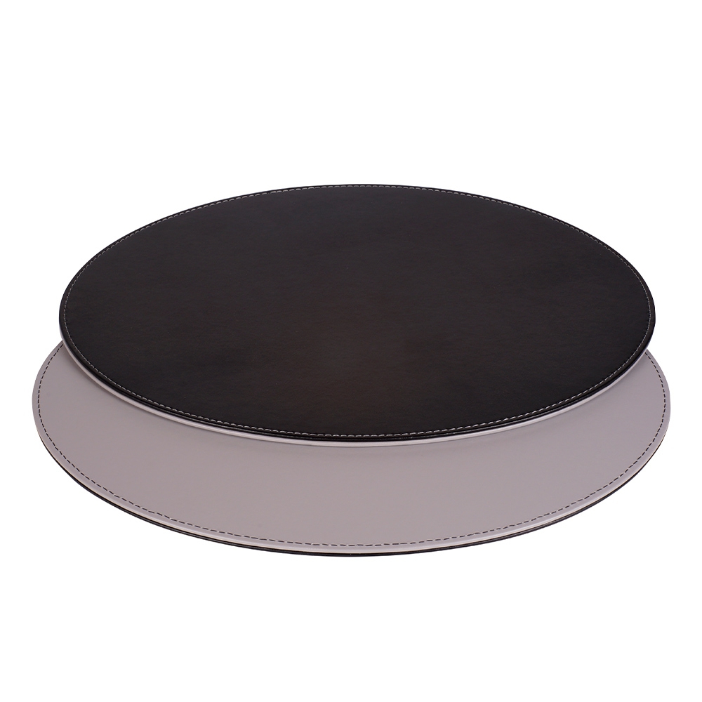 Freeform - Placemat oval - Black & Grey - 45 x 34 cm