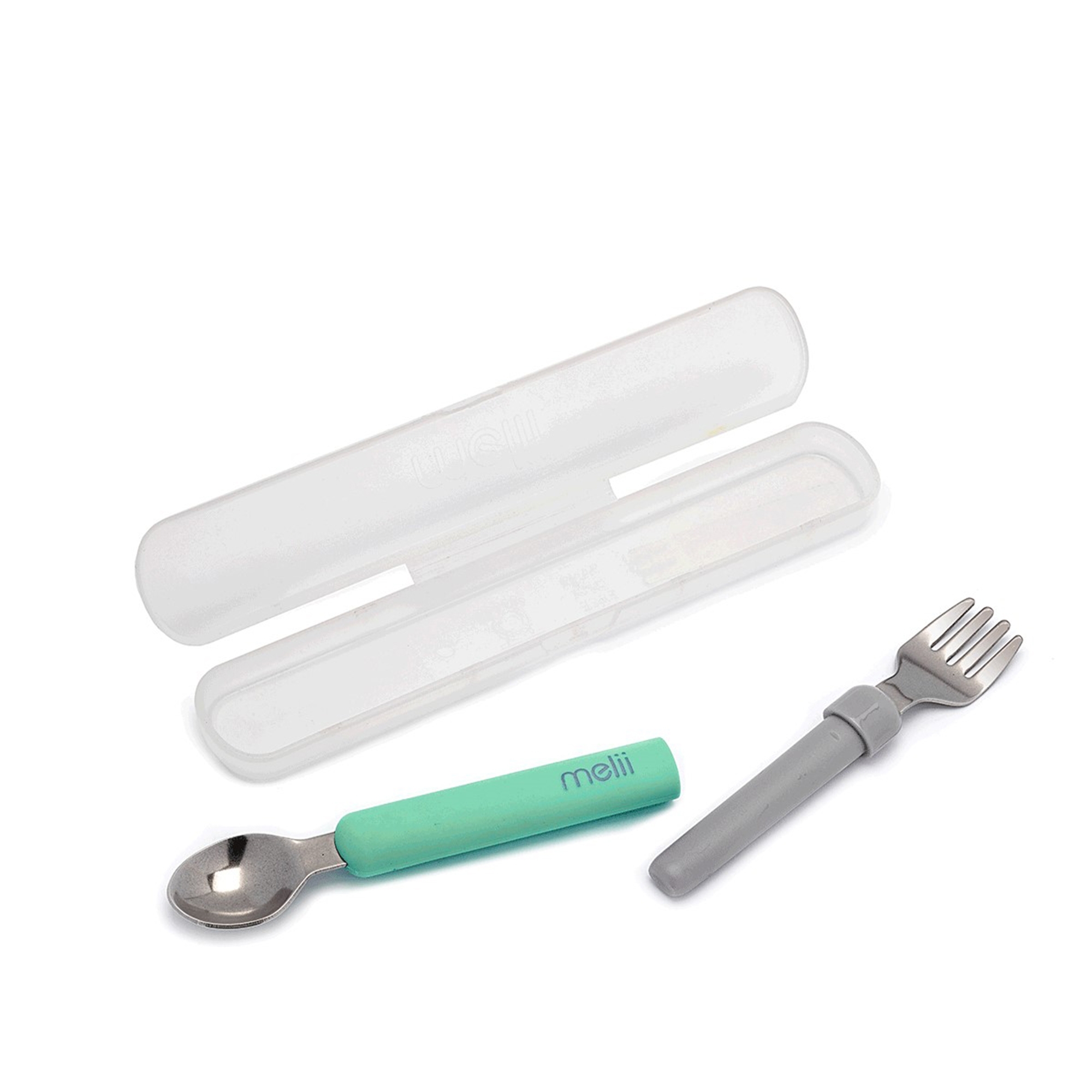melii - "Göffel" On the Go - Gabel & Löffel, mint/grau melii - "Göffel" On the Go - Gabel & Löffel, mint/grau