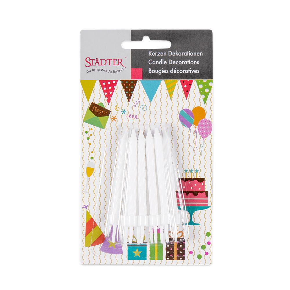 Städter - Candles Birthday - 7,5 cm - with holder - 10 pieces - different colors