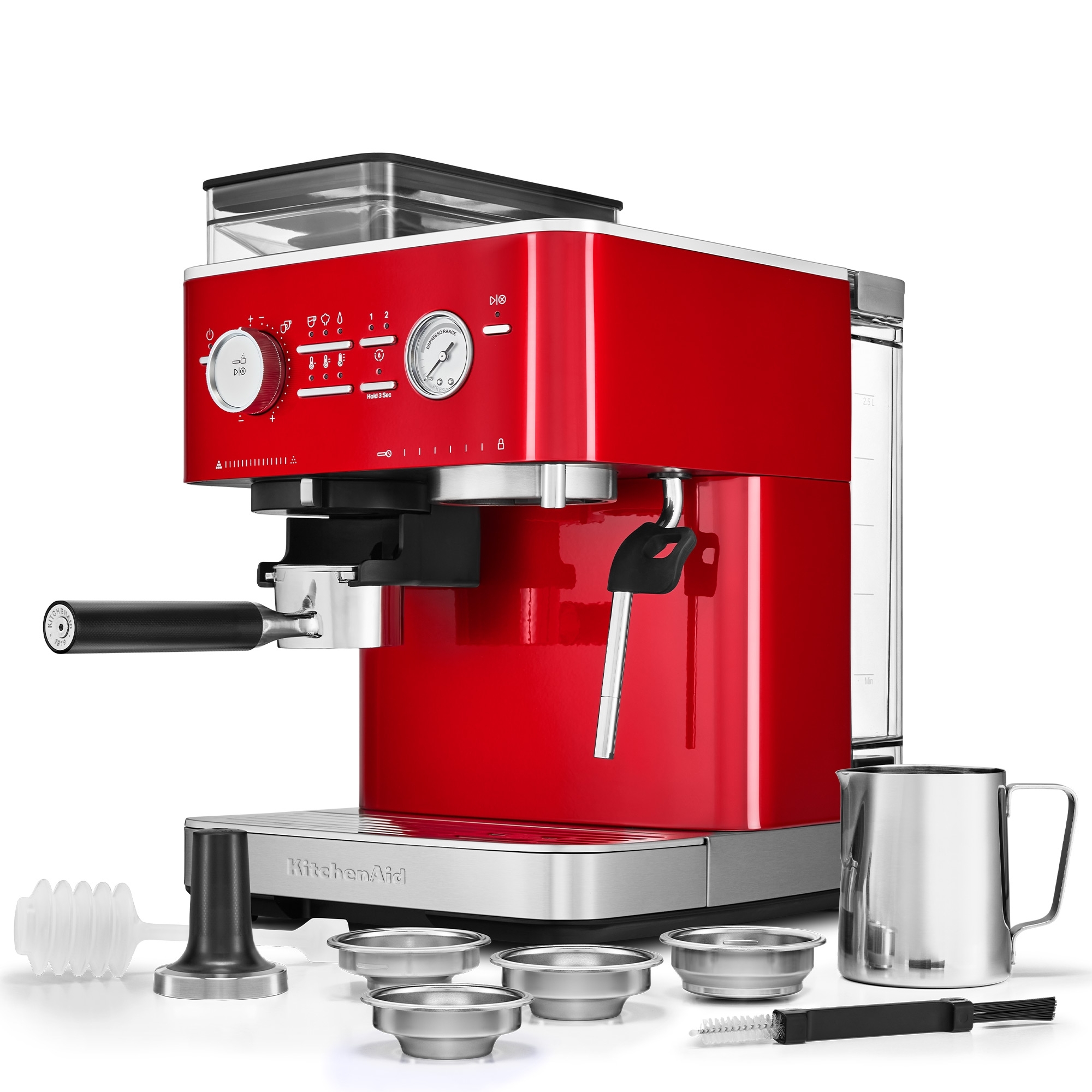 KitchenAid - Semi-automatic espresso machine with coffee grinder - candy apple KitchenAid - Semi-automatic espresso machine with coffee grinder - candy apple