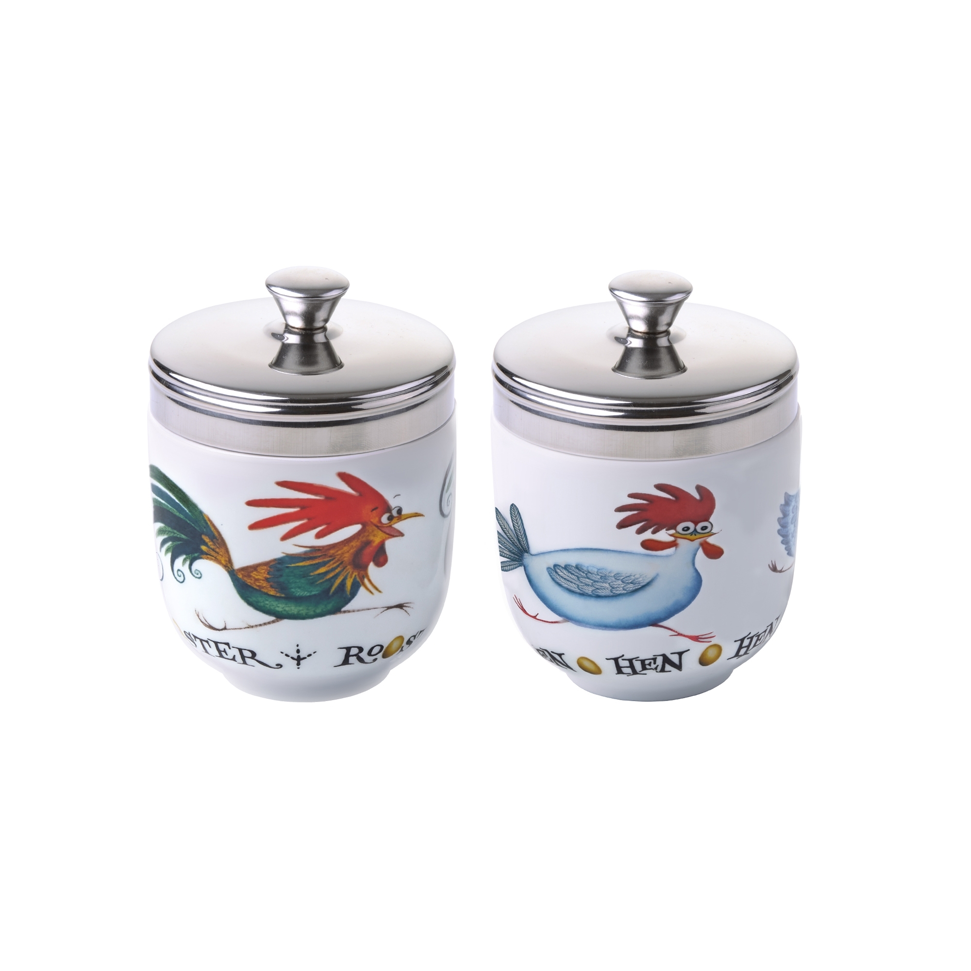 BIA - Set of 2 Egg Coddlers - Chasing Chickens by Clare Mackie