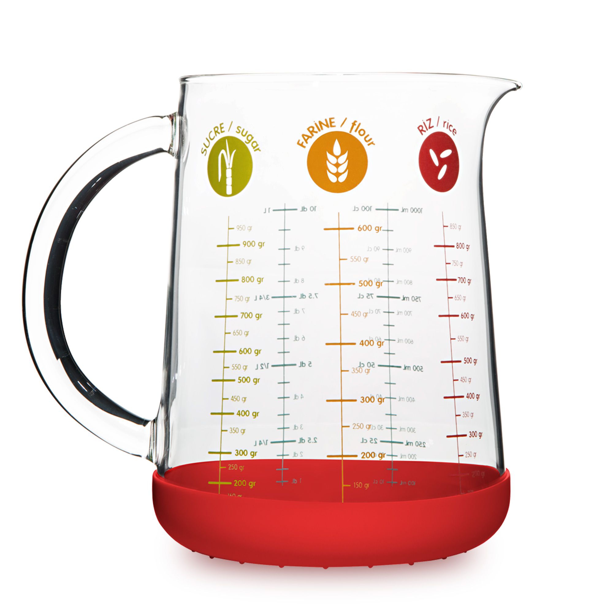 Pebbly - Measuring cup 1000 ml - Red