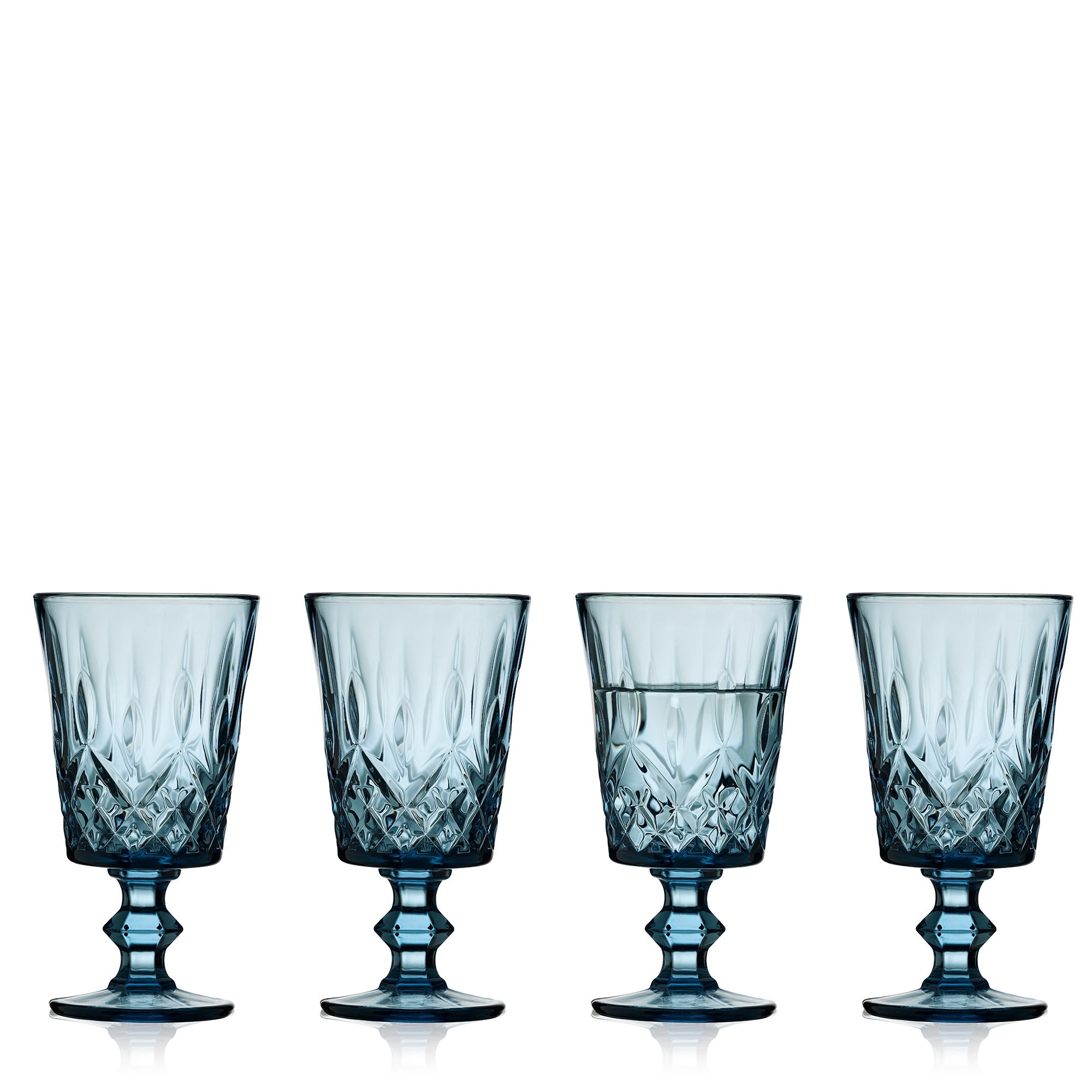 Lyngby Glas -Sorrento - Weinglas - Blau - 4 Stck.