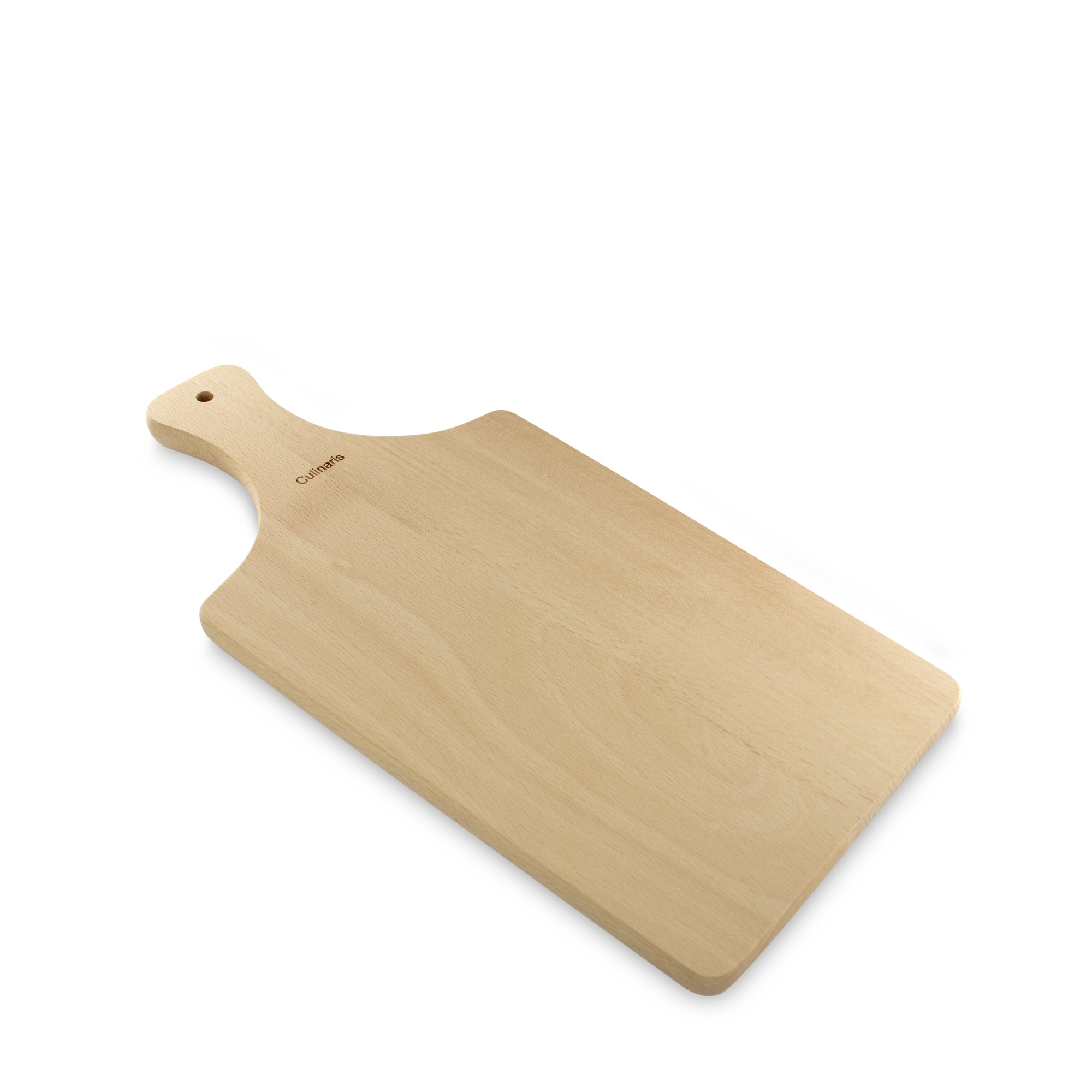 Long wooden chopping board with handle and hanging hole