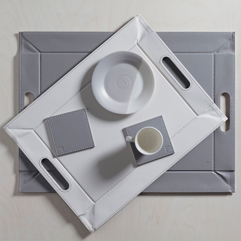 Freeform - Tischset - Grau / Weiß - 40 x 30 cm