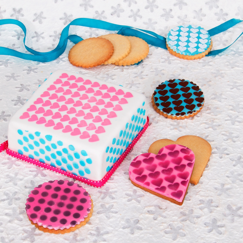 Städter - Decorative stencil Heart & Dot - 12,5 x 12,5 cm - Set of 2