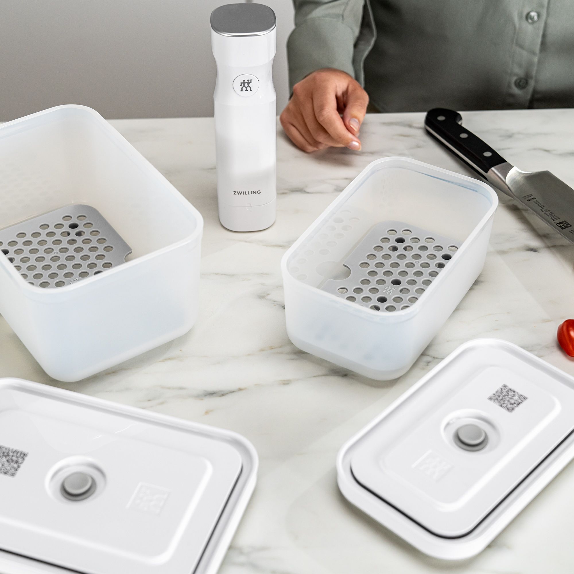 ZWILLING - Draining rack for plastic boxes | Fresh & Save | Vacuum accessory set | 2 pieces