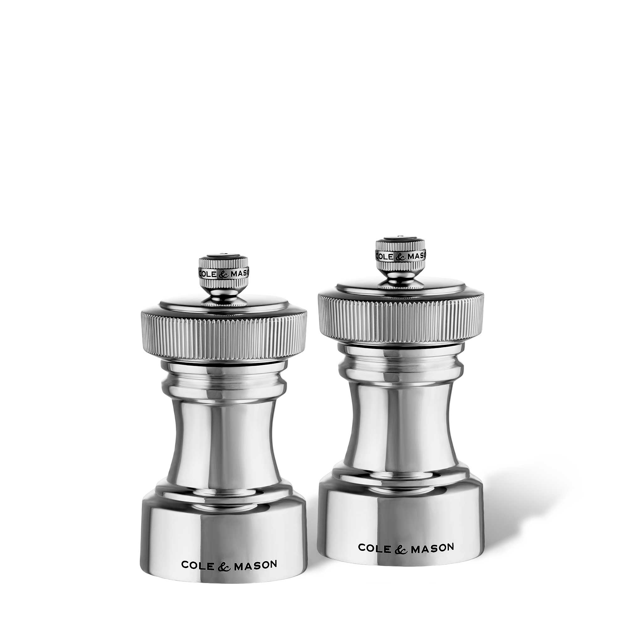 COLE & MASON - Hoxton Pepper und Salt Mill Set | Silver Plated