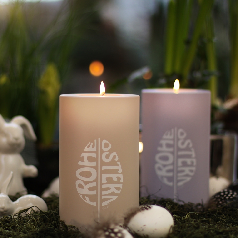 Qult Farluce Trend - Tealight Candle Holder - cappuccino "Happy Easter" Qult Farluce Trend - Tealight Candle Holder - cappuccino "Happy Easter"