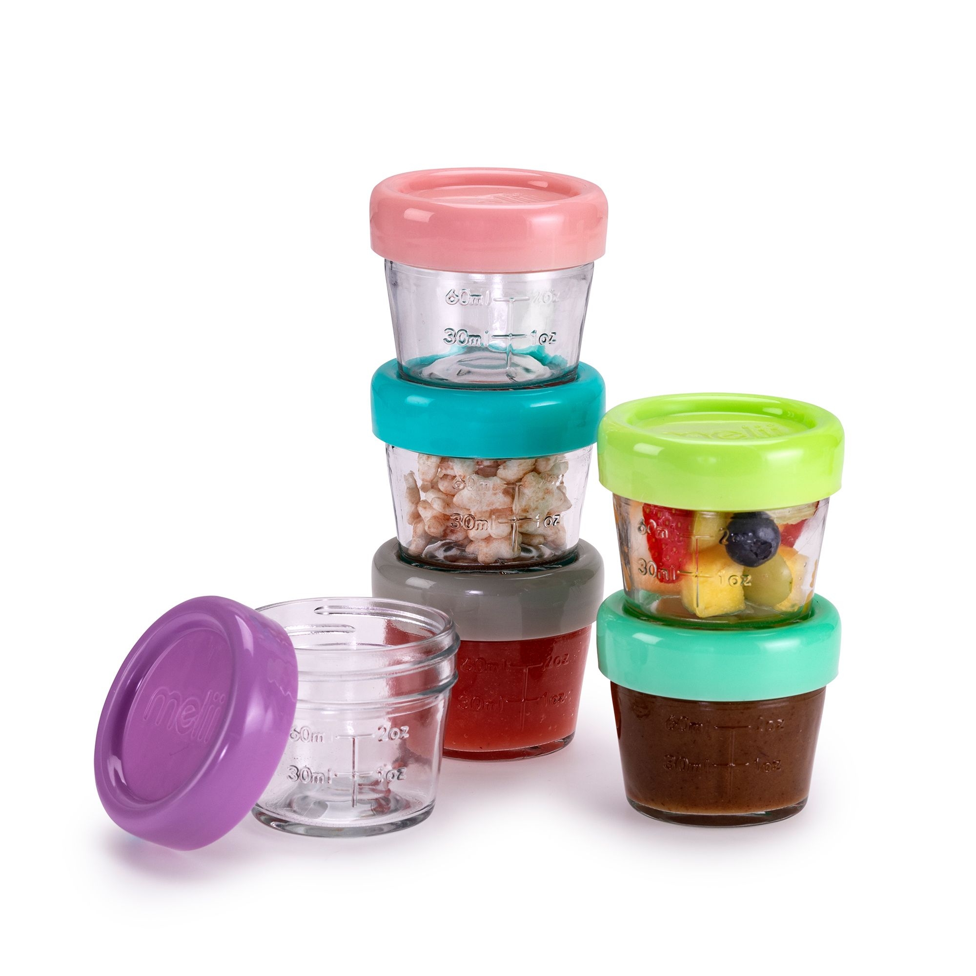 melii - Gläschen mit Deckel - 6er-Set je 118 ml, bunt melii - Gläschen mit Deckel - 6er-Set je 118 ml, bunt