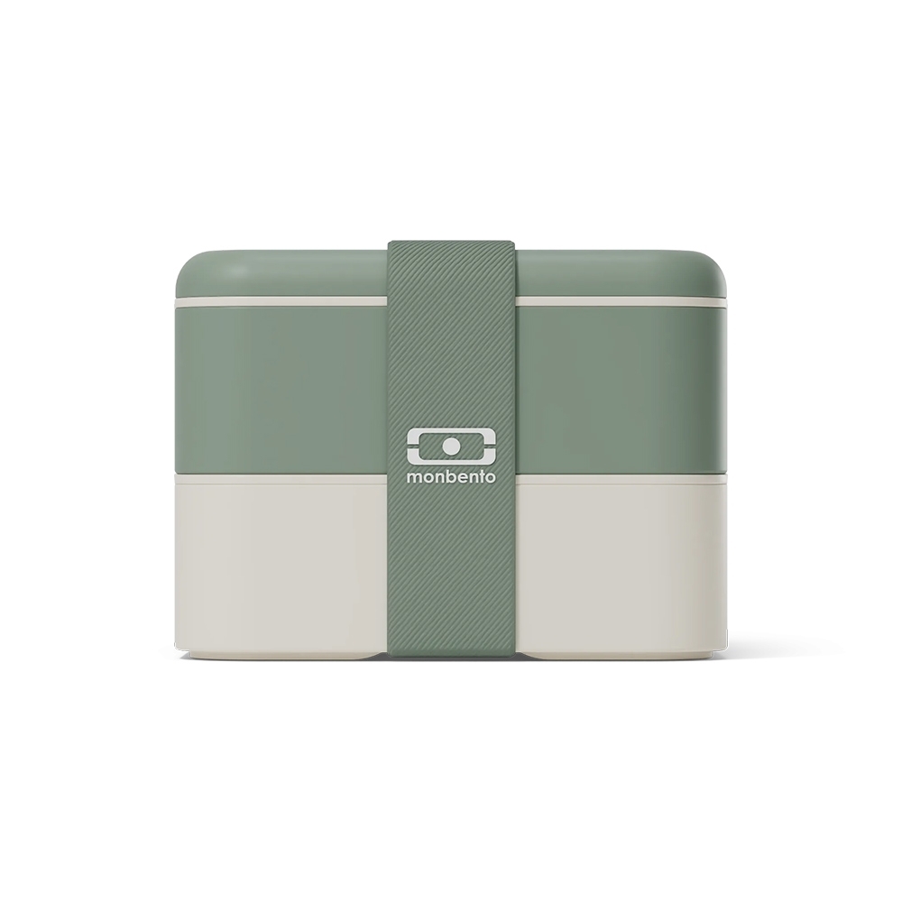 monbento - Flex lunchbox with compartments and cutlery, natural green