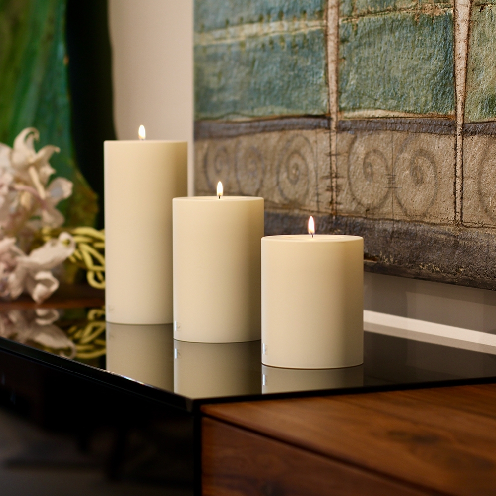 Qult Farluce Trend - Tealight Candle Holder - vanilla - Ø 10 cm H 8 cm - Set of 4