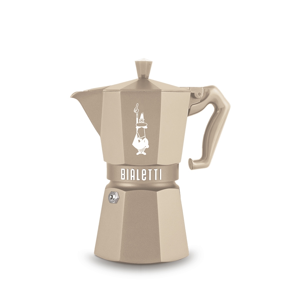 Bialetti - Espressokocher Moka Express Exclusive Induktion, 6 Tassen - cremé