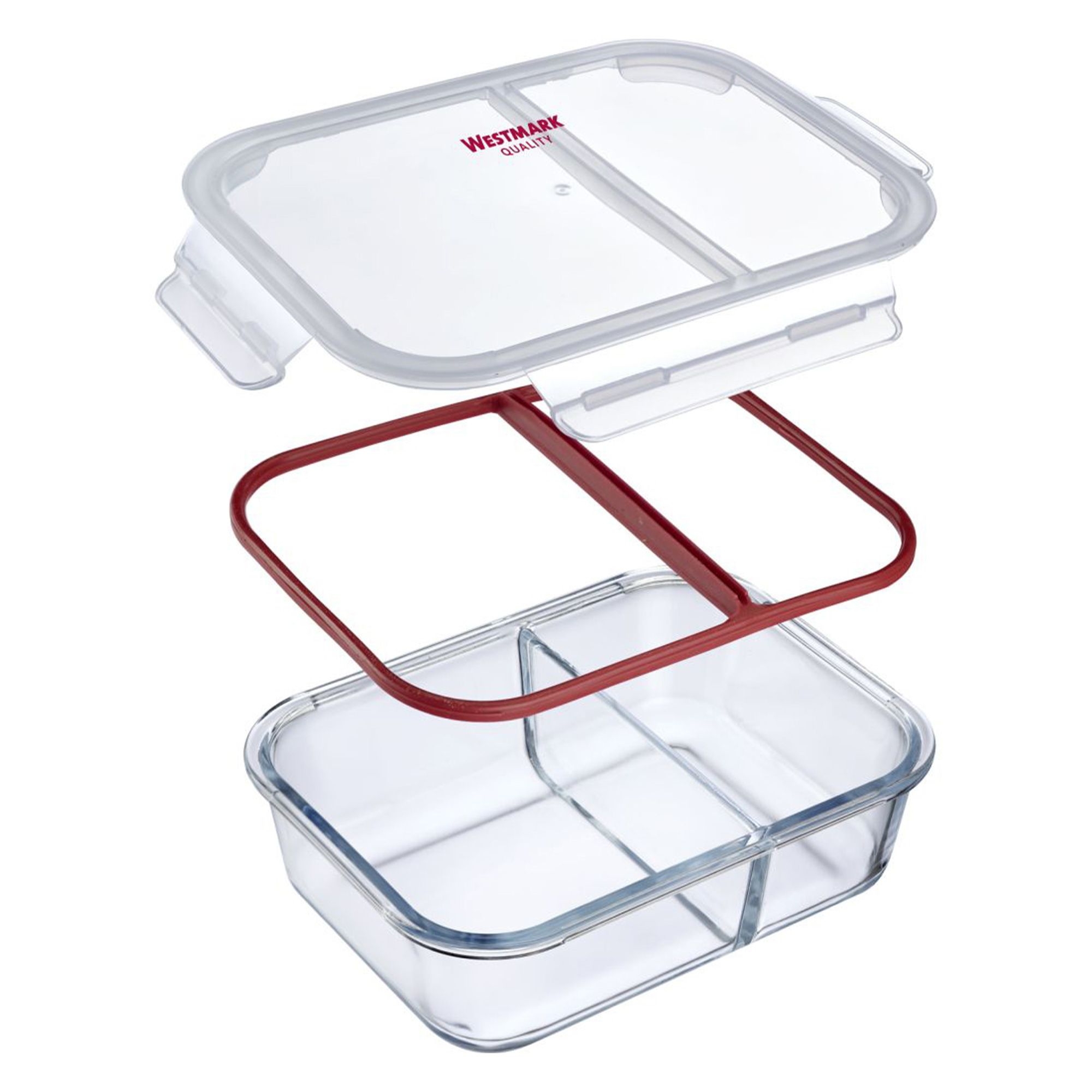Westmark - Glass food storage box 1380 ml, with 2 separate compartment