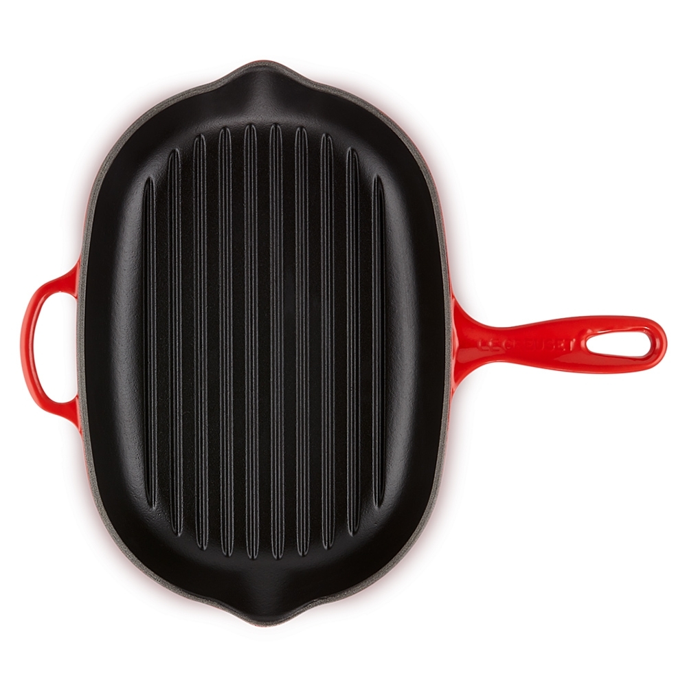 Le Creuset - Signature oval Skillet Grill - Red