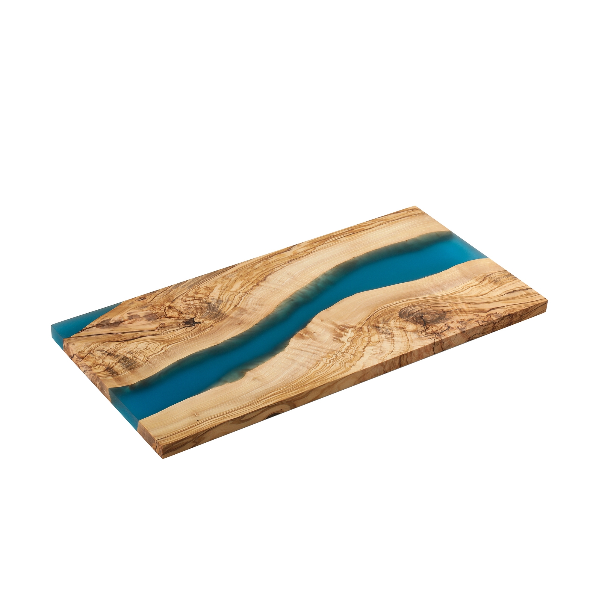 Zassenhaus - Servierbrett - Olivenholz - 45 x 22 x 1,5 cm - blau