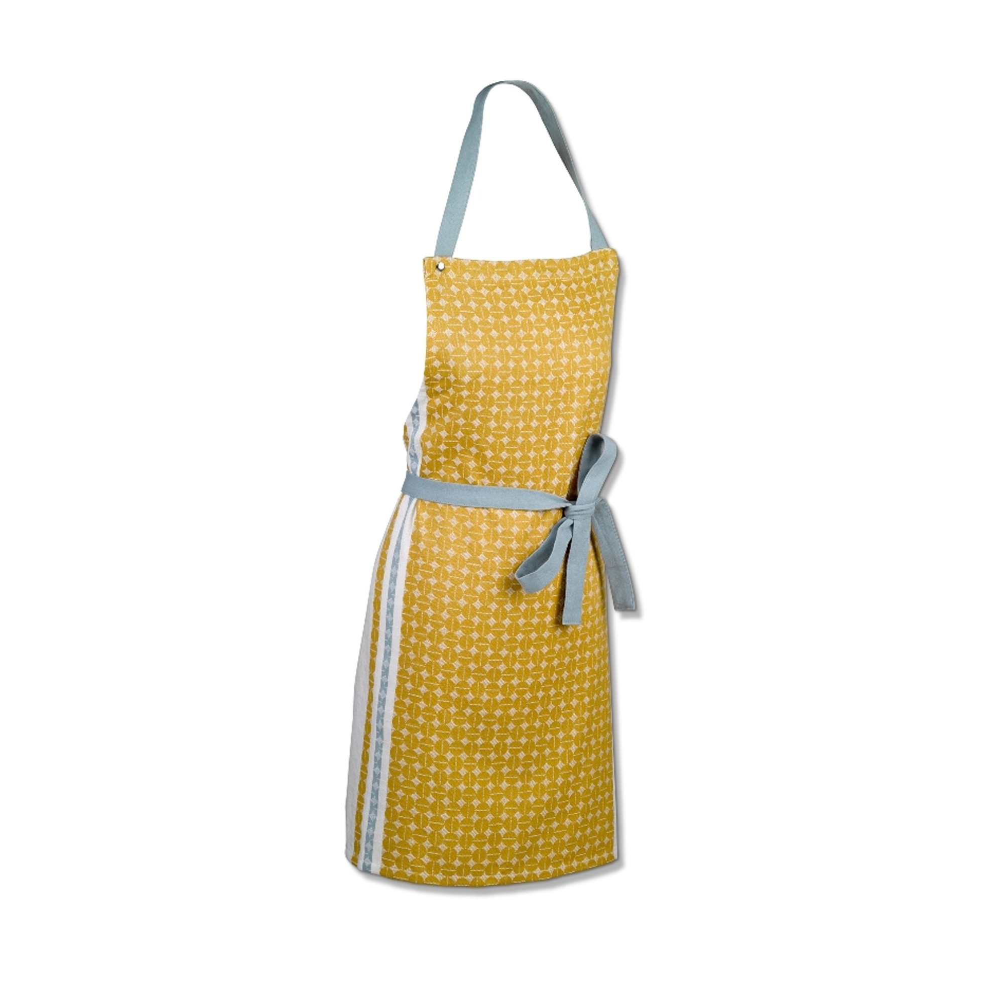 Kela - Apron Svea curry yellow/frost blue