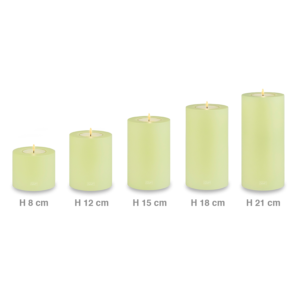 Qult Farluce Trend - Tealight Candle Holder - lime - Ø 10 cm H 8 + 12 + 15 + 18 cm - Set of 4