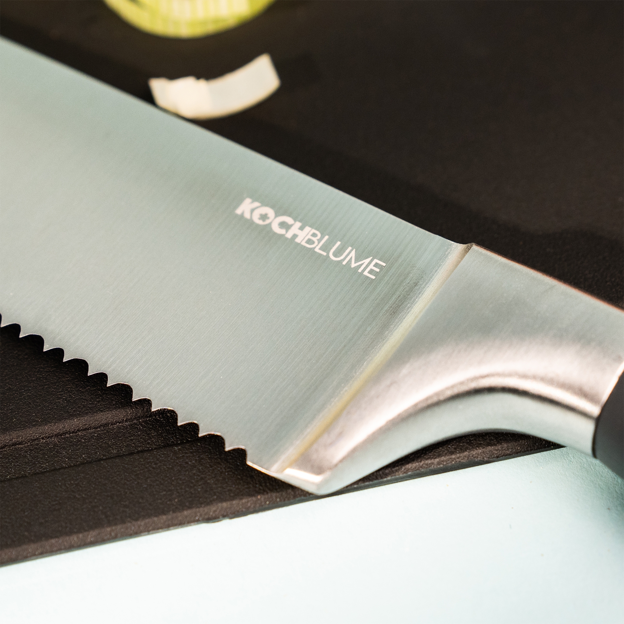 Kochblume - Chef's knife with serrated edge, anthracite