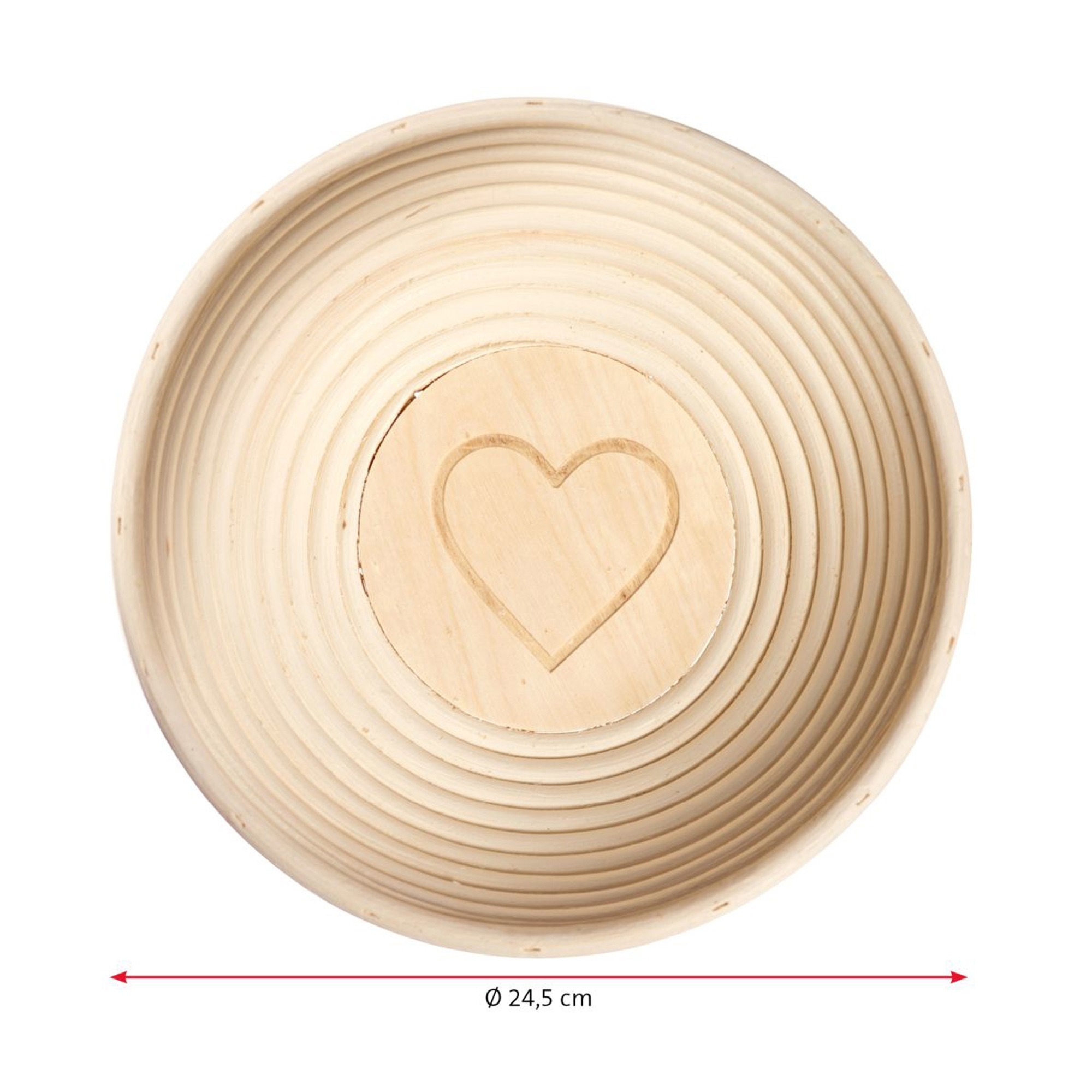 Westmark -Set Gärkörbchen rund mit Herz - Ø 24,5 x 8,5 cm