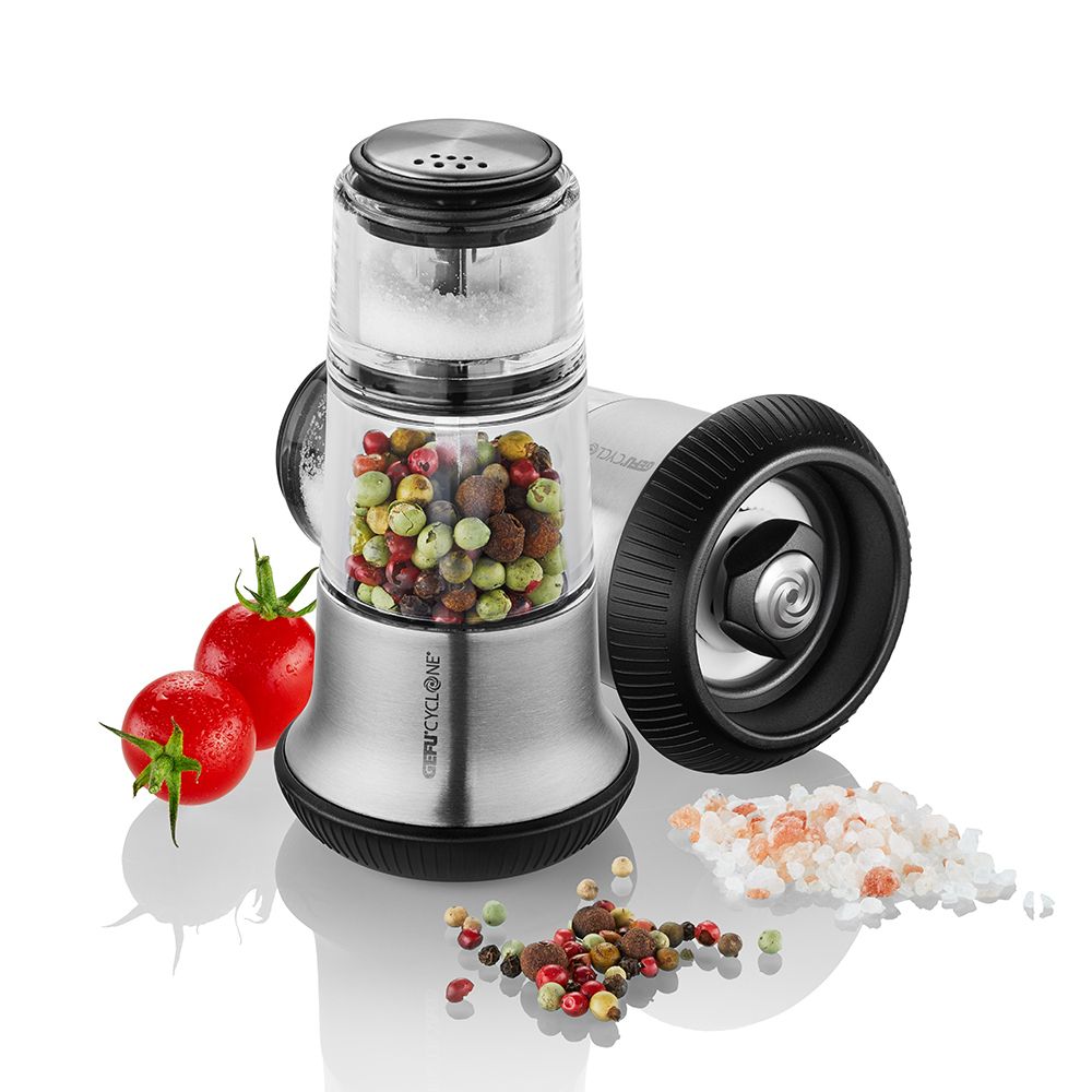 Gefu - pepper mill with salt shaker X-PLOSION®, silver