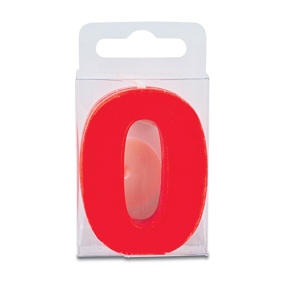 Städter - Candles Number - 4,5 cm - red with holder