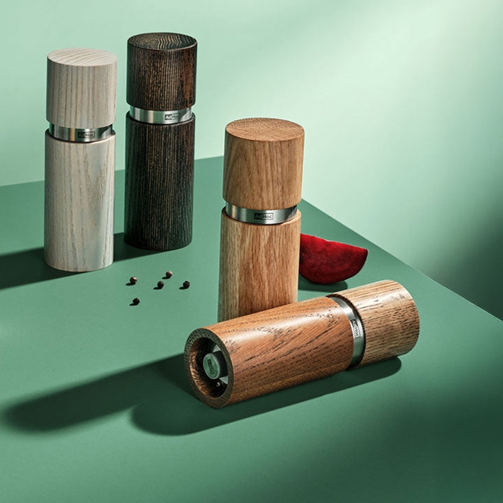 AdHoc Pfeffer- und Salzmühle Textura aus Eiche Dark & Bright