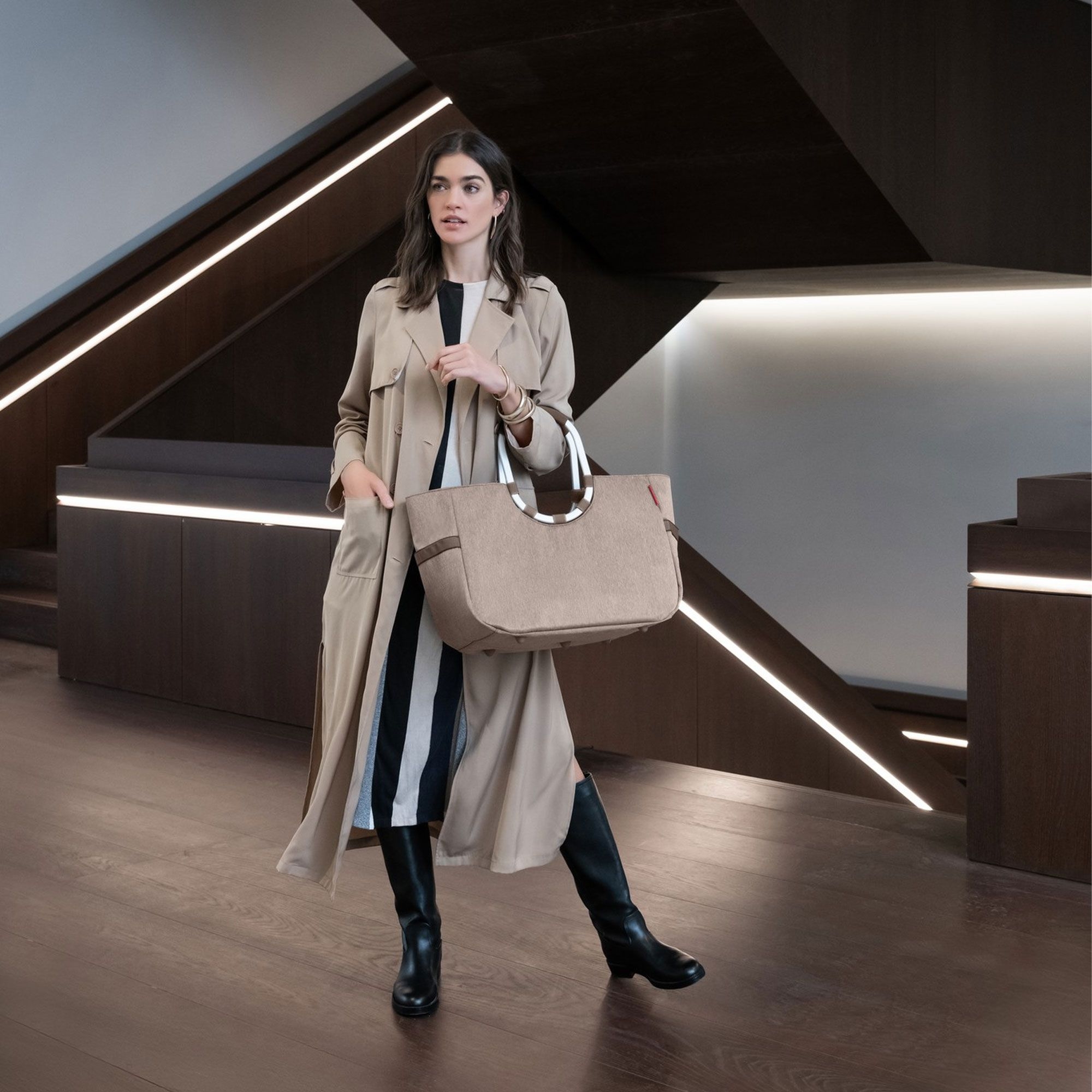 reisenthel - loopshopper L - herringbone mokka