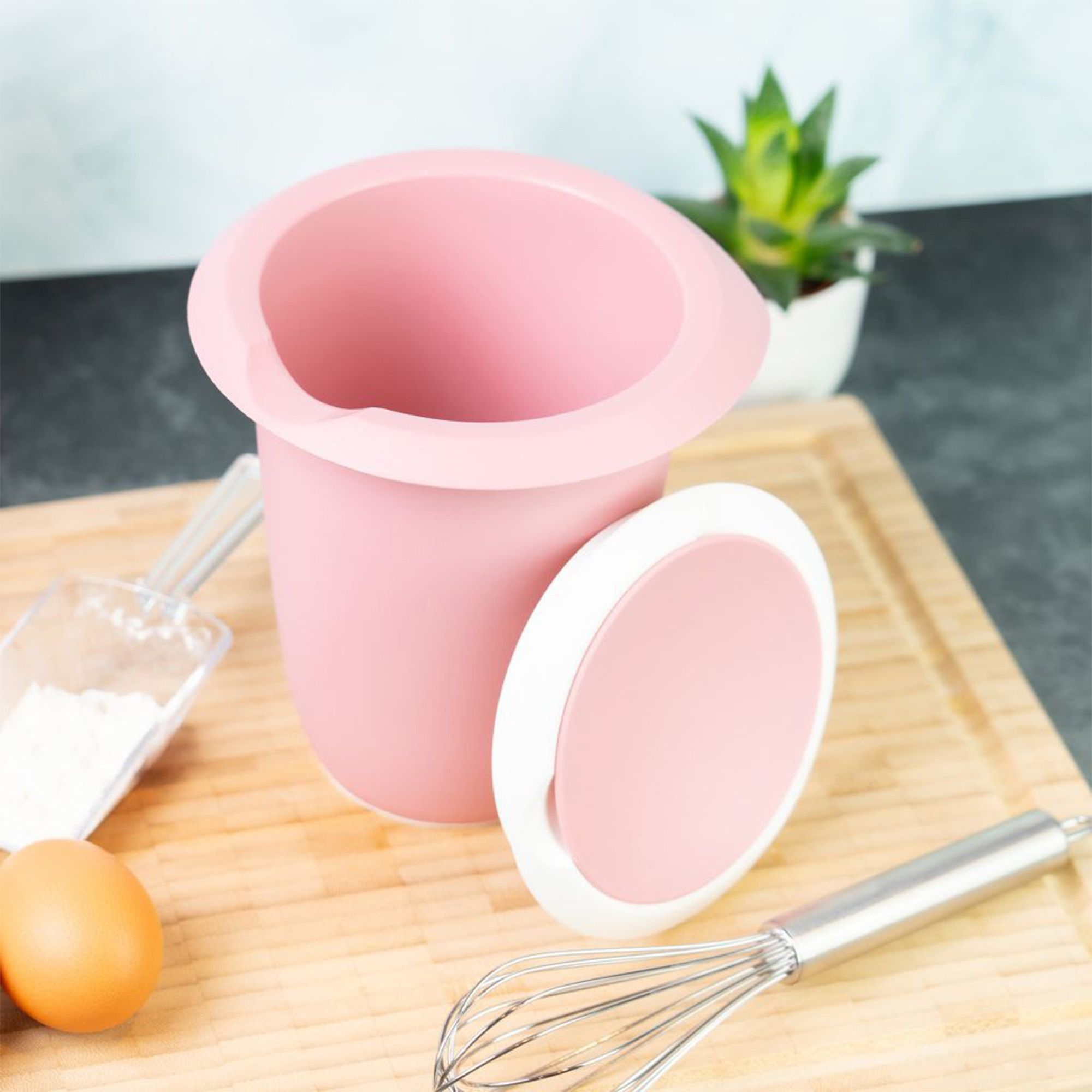 Westmark - Mixing bowl with two piece lid - 1 l - pink/white