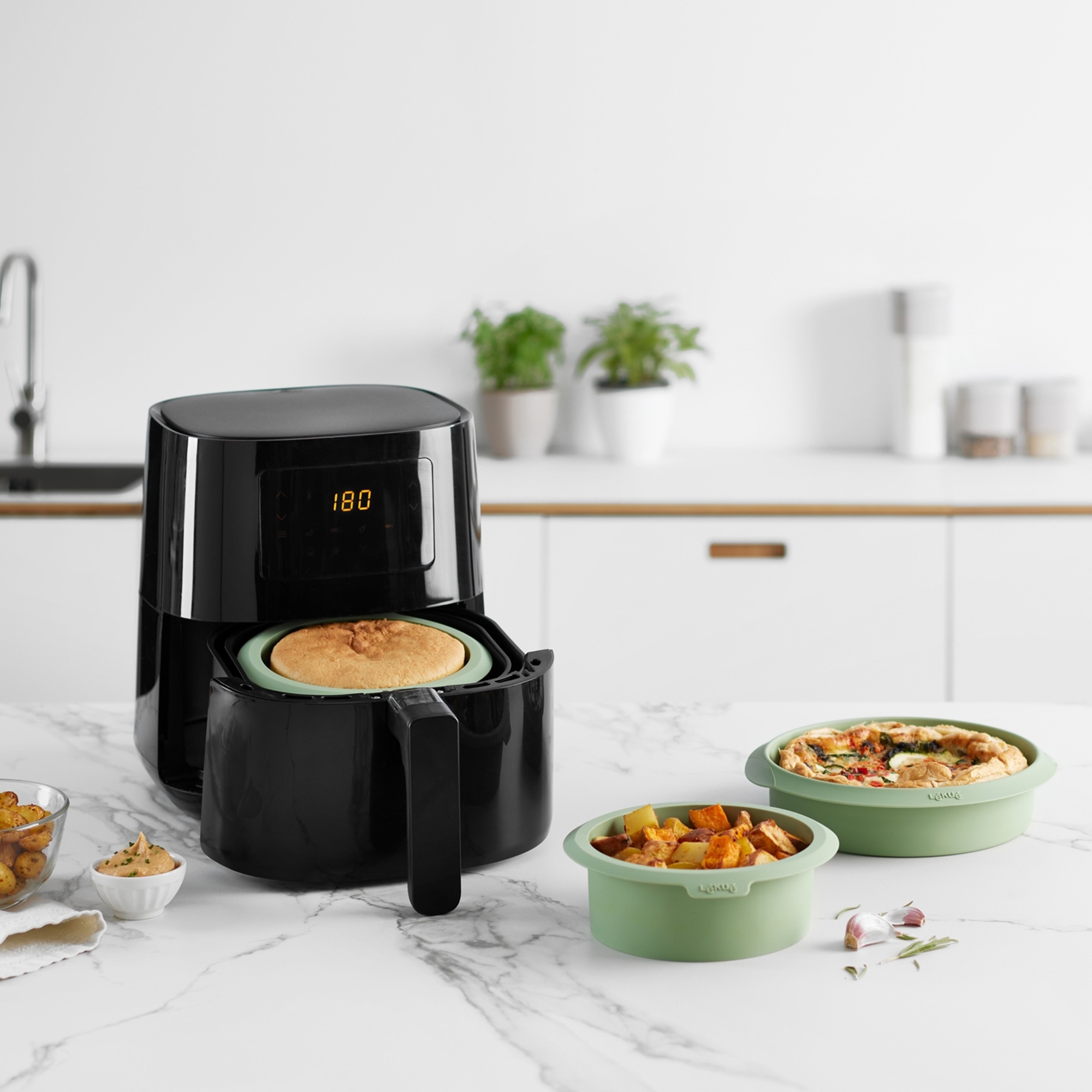 Lékué - Air fryer mold, 20 cm green