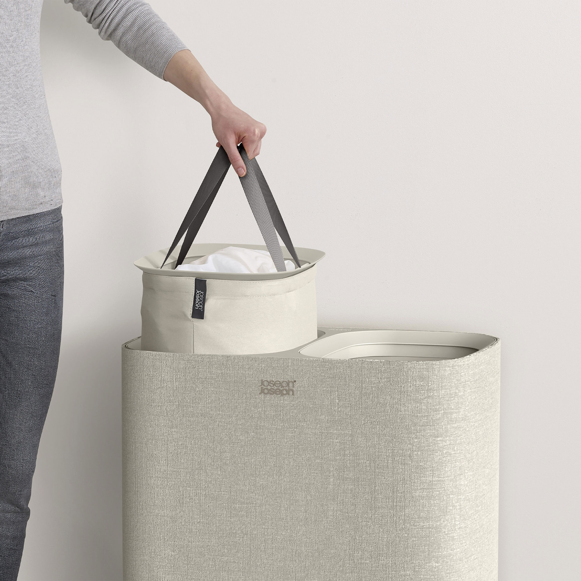 Joseph Joseph Tota 90 L Laundry Separator Basket - ecru