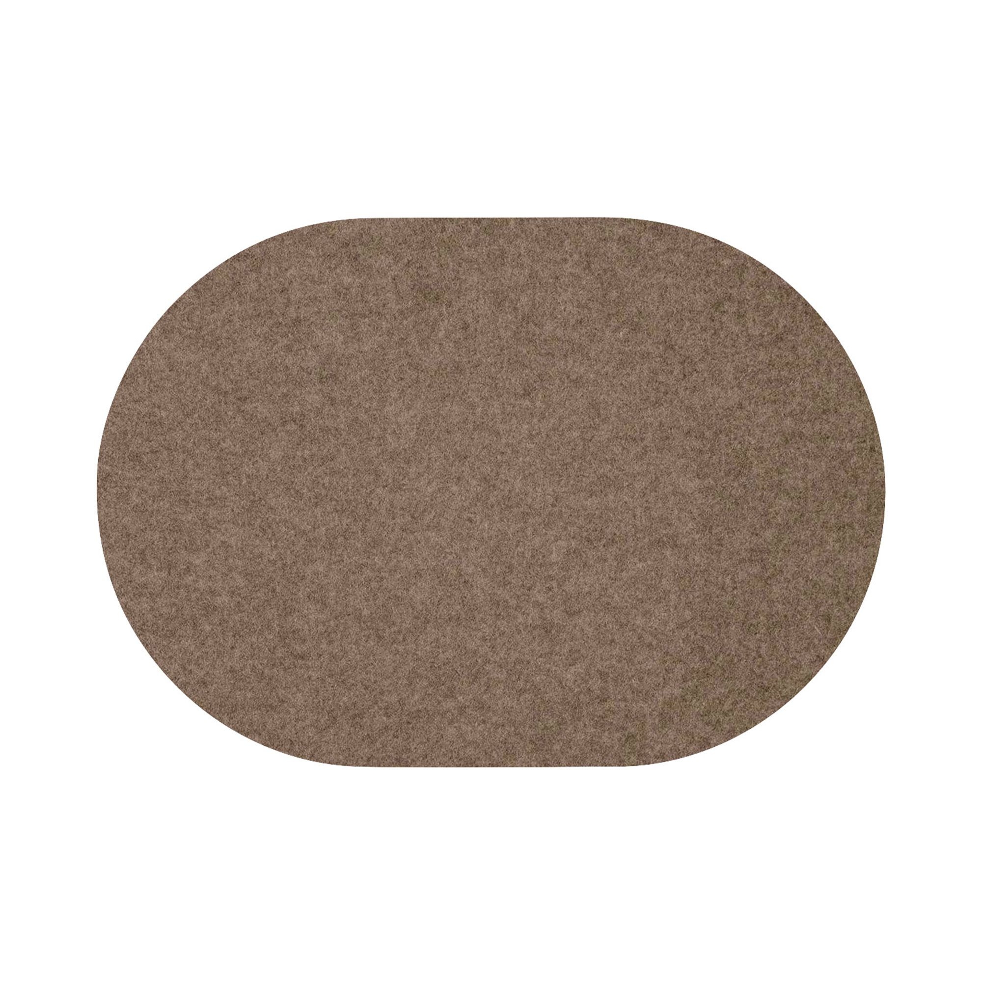 Brauner ovaler Filzteppich für den Wohnbereich