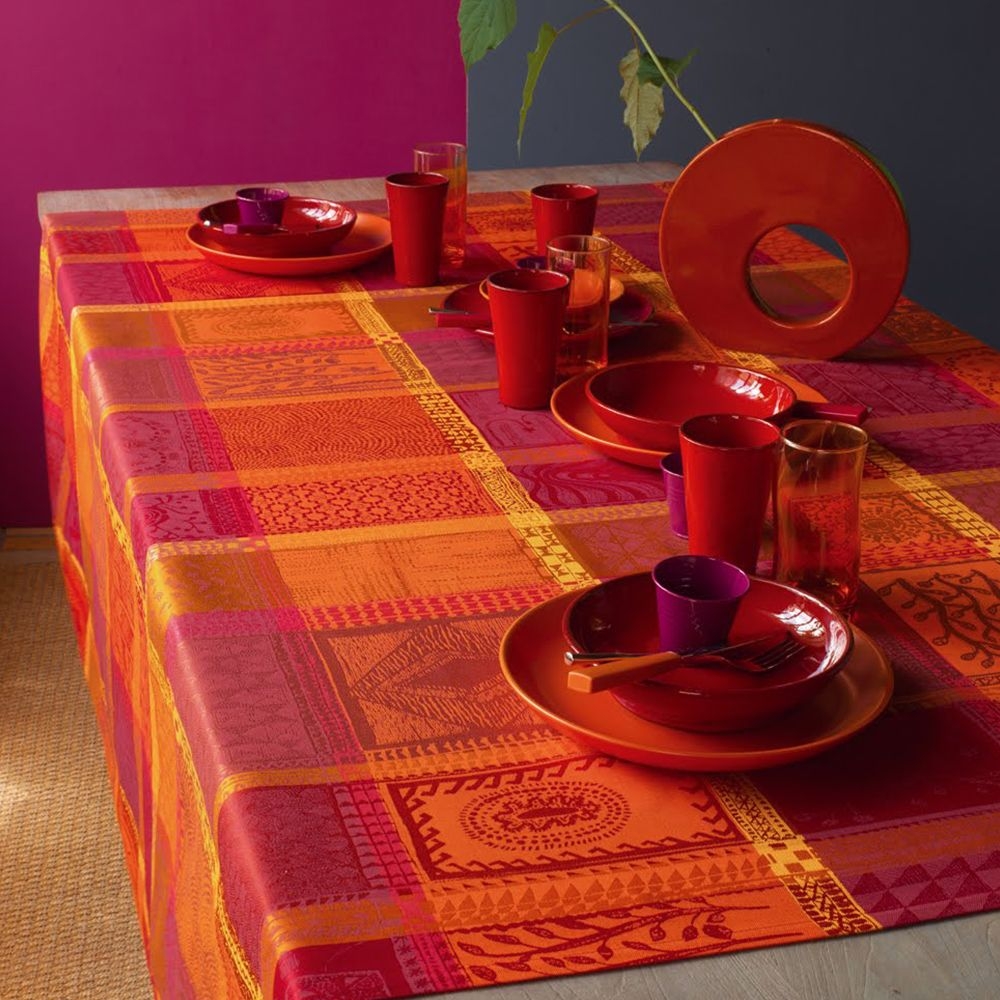 Garnier-Thiebaut Tischdecke - Mille Wax Ketchup - mB - verschiedene Größen
